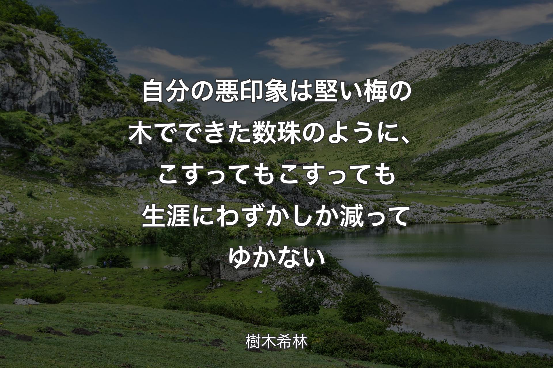 【背景1】自分の悪印象は堅い梅の木でできた数珠のように、こすってもこすっても生涯にわずかしか減ってゆかない - 樹木希林