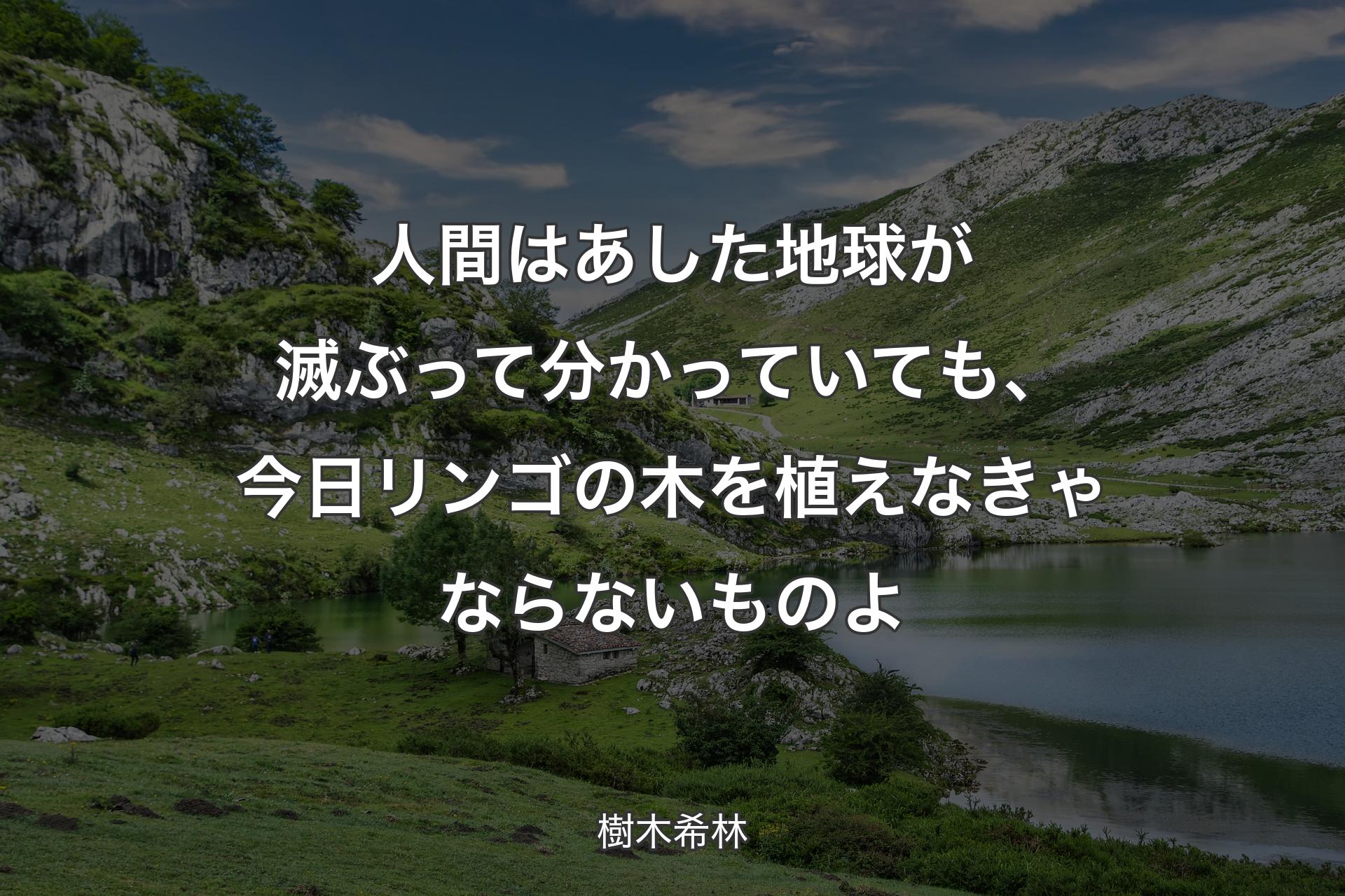 人間はあした地球が滅ぶって分かっていても、今日リンゴの木を植えなきゃならないものよ - 樹木希林