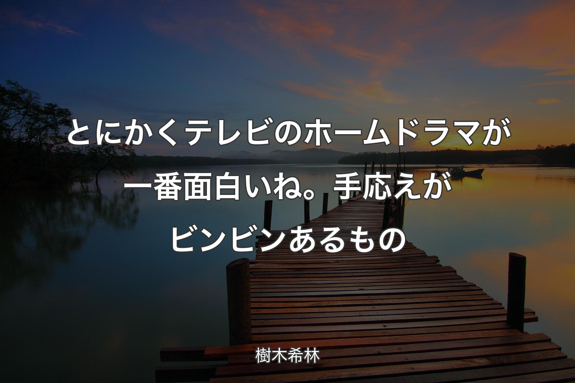 【背景3】とにかくテレビのホームドラマが一番面白いね。手応えがビンビンあるもの - 樹木希林