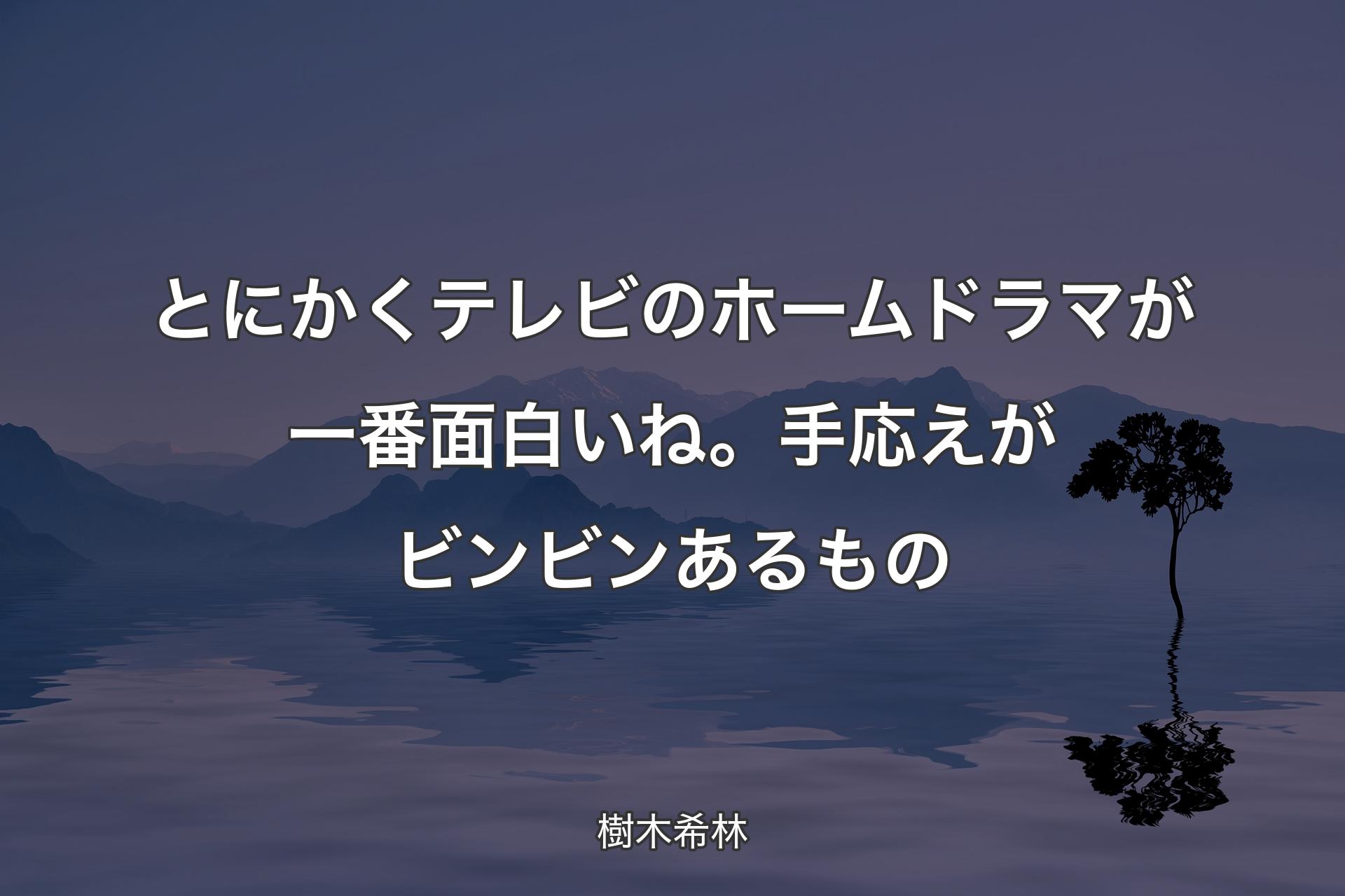 【背景4】とにかくテレビのホームドラマが一番面白いね。手応えがビンビンあるもの - 樹木希林