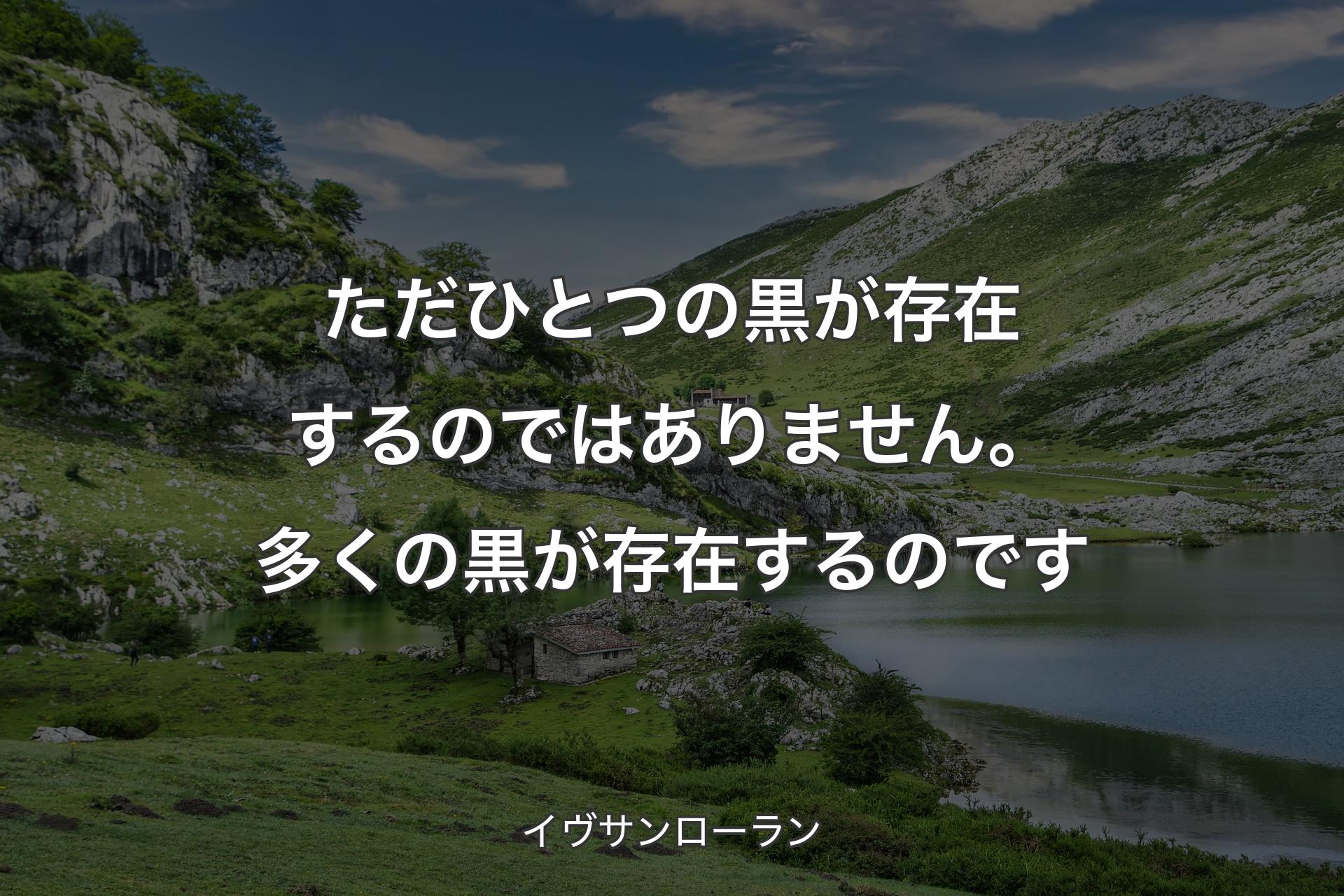 ただひとつの黒が存在するのではありません。多くの黒が存在するのです - イヴサンローラン