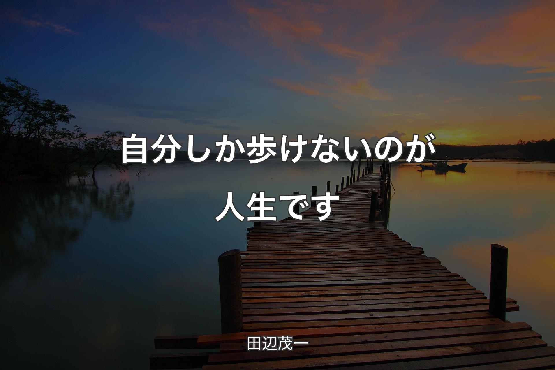 自分しか歩けないのが人生です - 田辺茂一