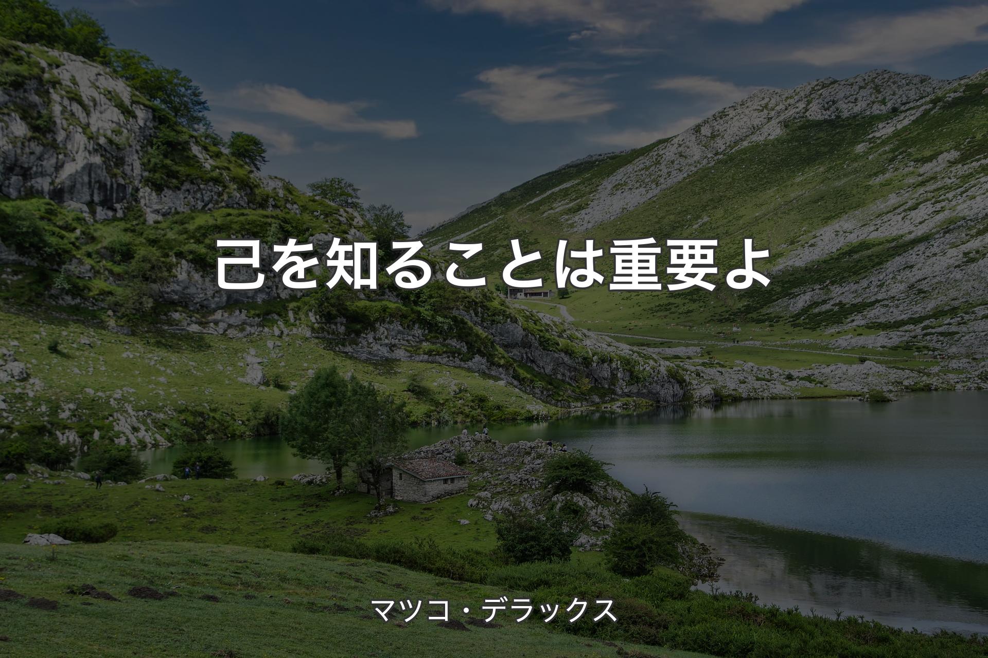 【背景1】己を知ることは重要よ - マツコ・デラックス