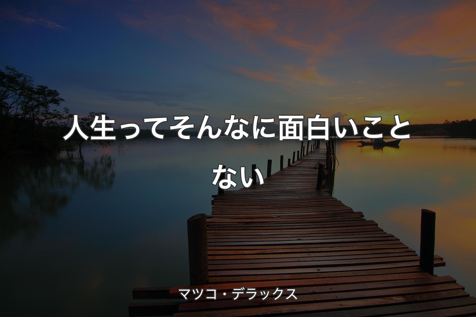 【背景3】人生ってそんなに面白いことない - マツコ・デラックス