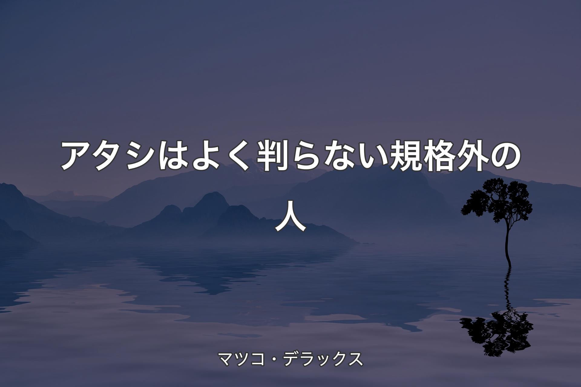 【背景4】アタシはよく判らない規格外の人 - マツコ・デラックス