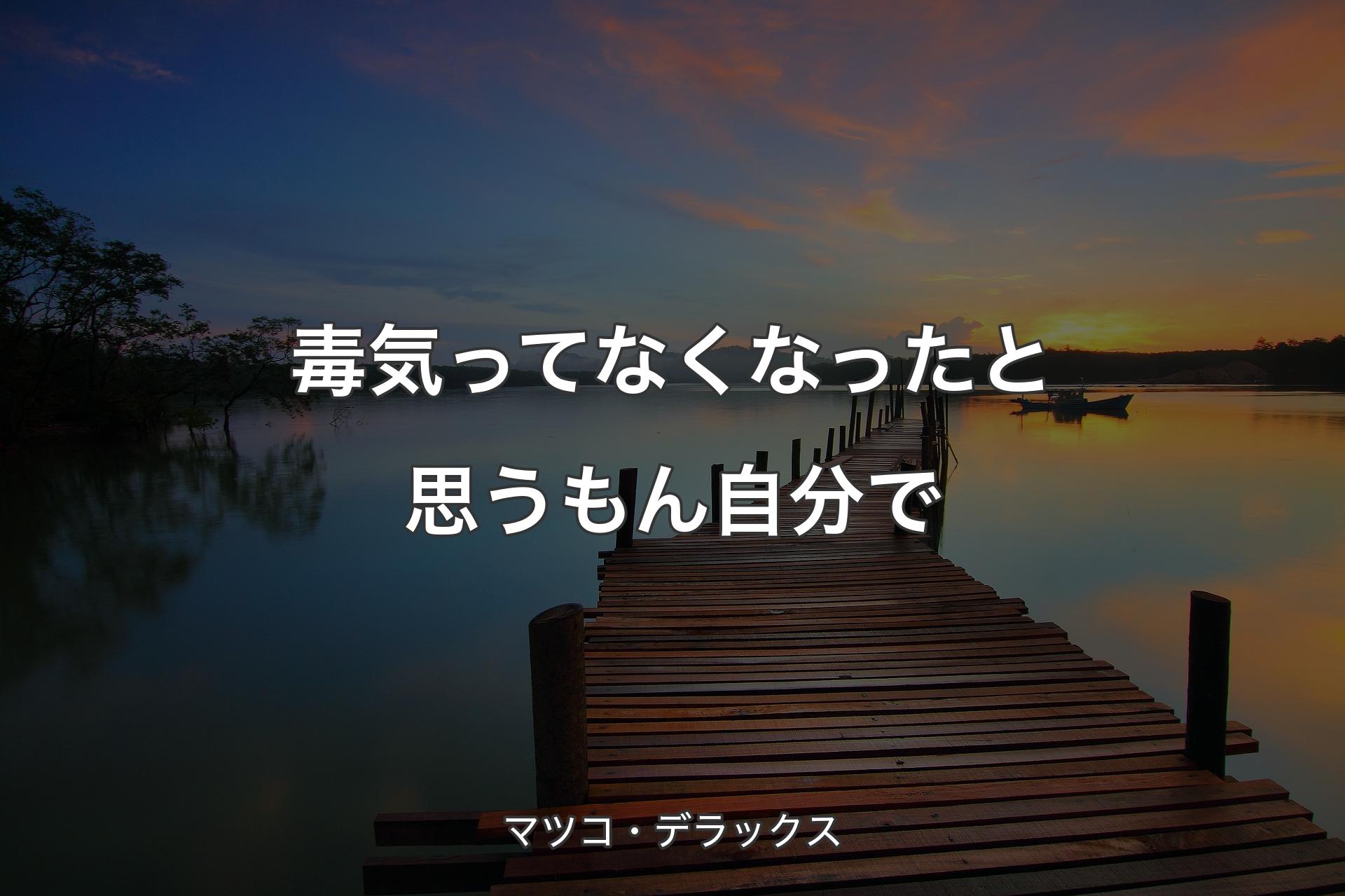 【背景3】毒気ってなくなったと思うもん自分で - マツコ・デラックス