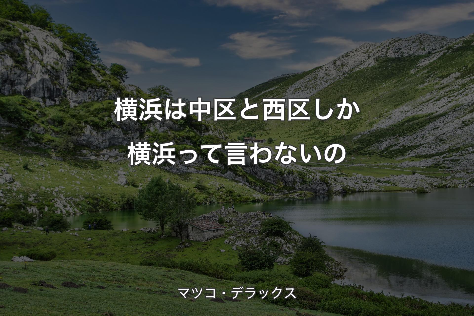 【背景1】横浜は中区と西区しか横浜って言わないの - マツコ・デラックス