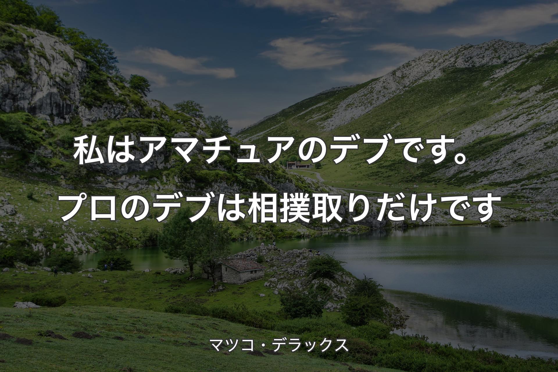 【背景1】私はアマチュアのデブです。プロのデブは相撲取りだけです - マツコ・デラックス