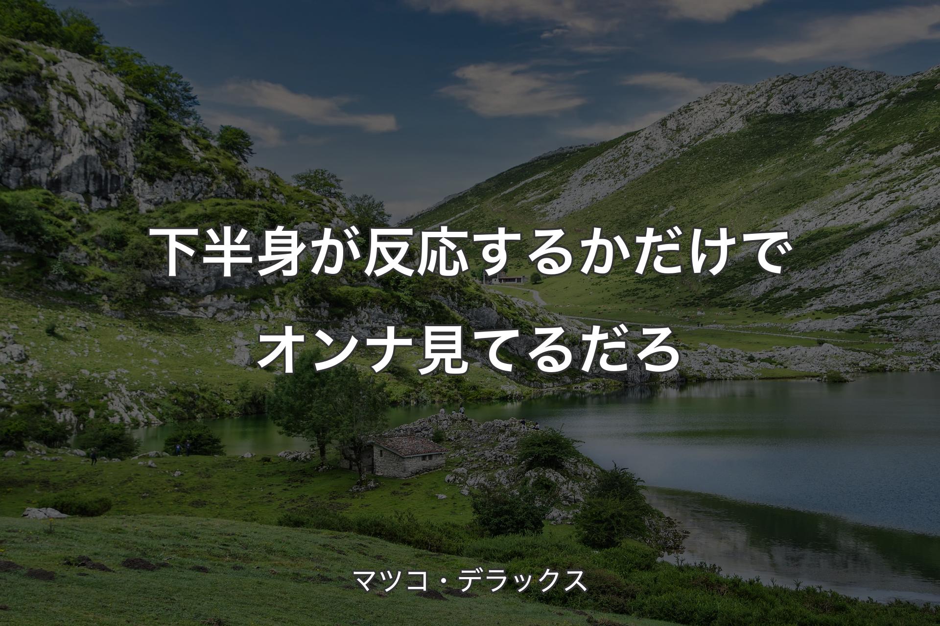 【背景1】下半身が反応するかだけでオンナ見てるだろ - マツコ・デラックス