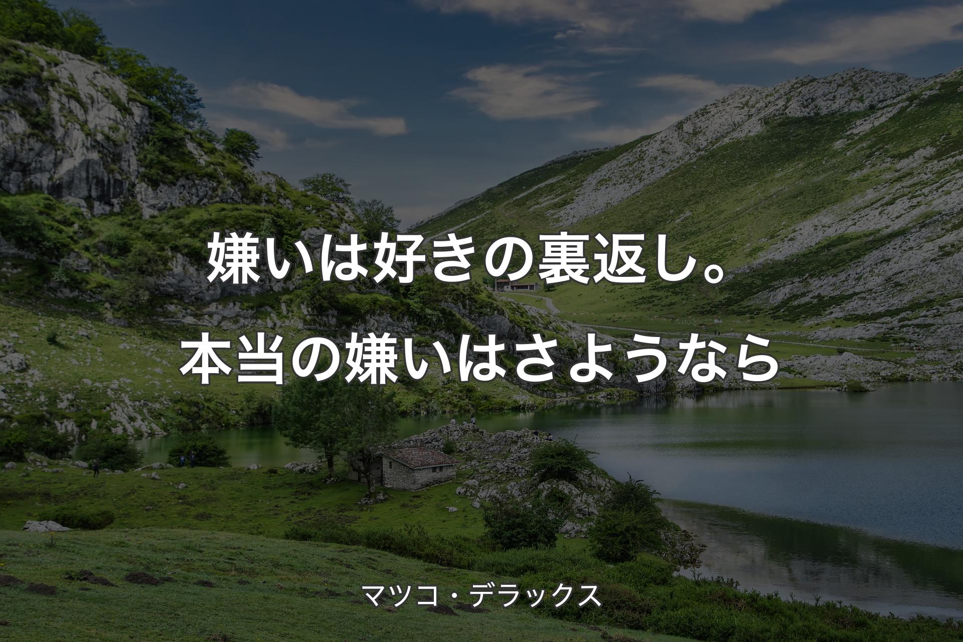 【背景1】嫌いは好きの裏返し。本当の嫌いはさようなら - マツコ・デラックス