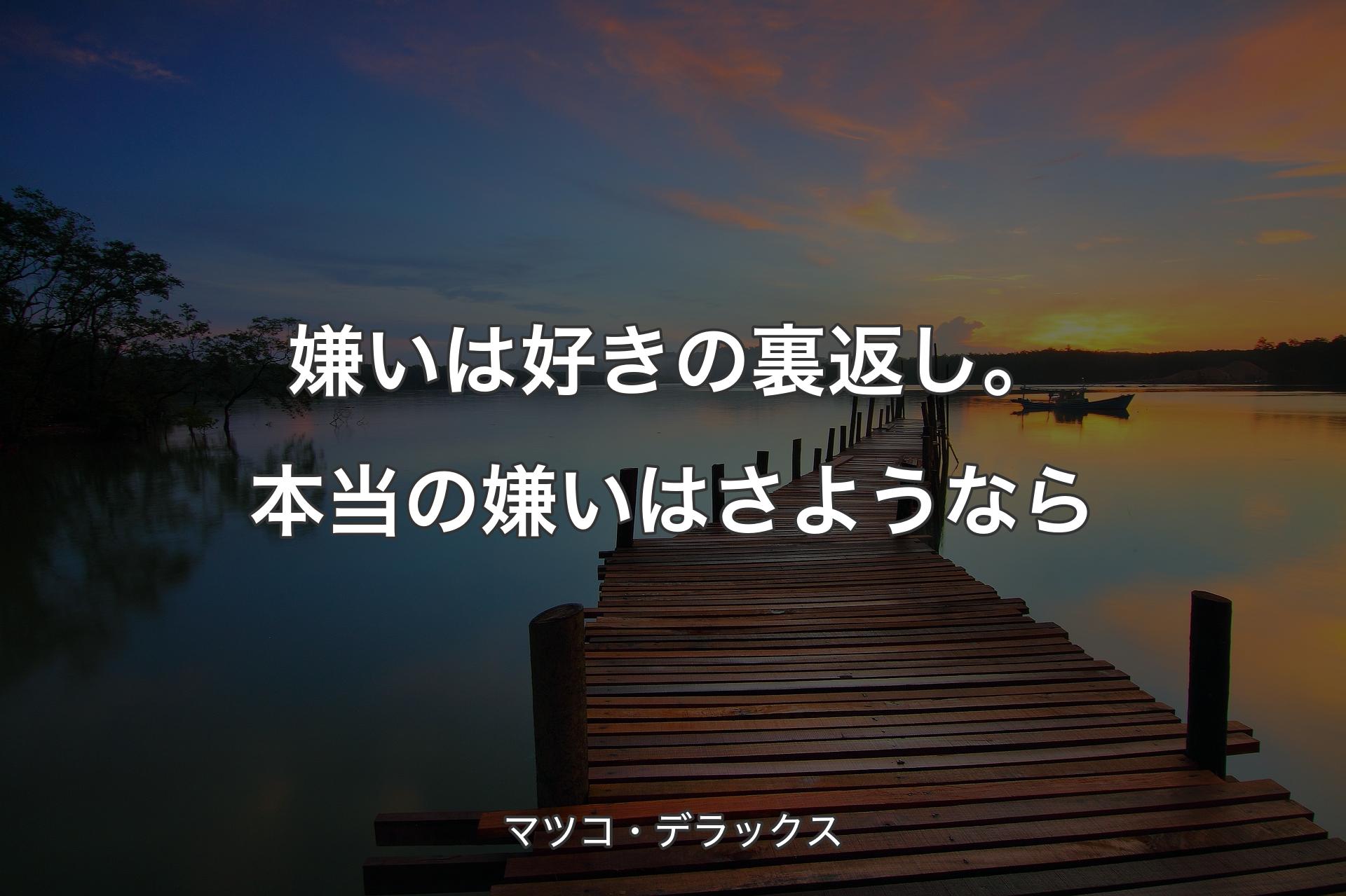 【背景3】嫌いは好きの裏返し。本当の嫌いはさようなら - マツコ・デラックス