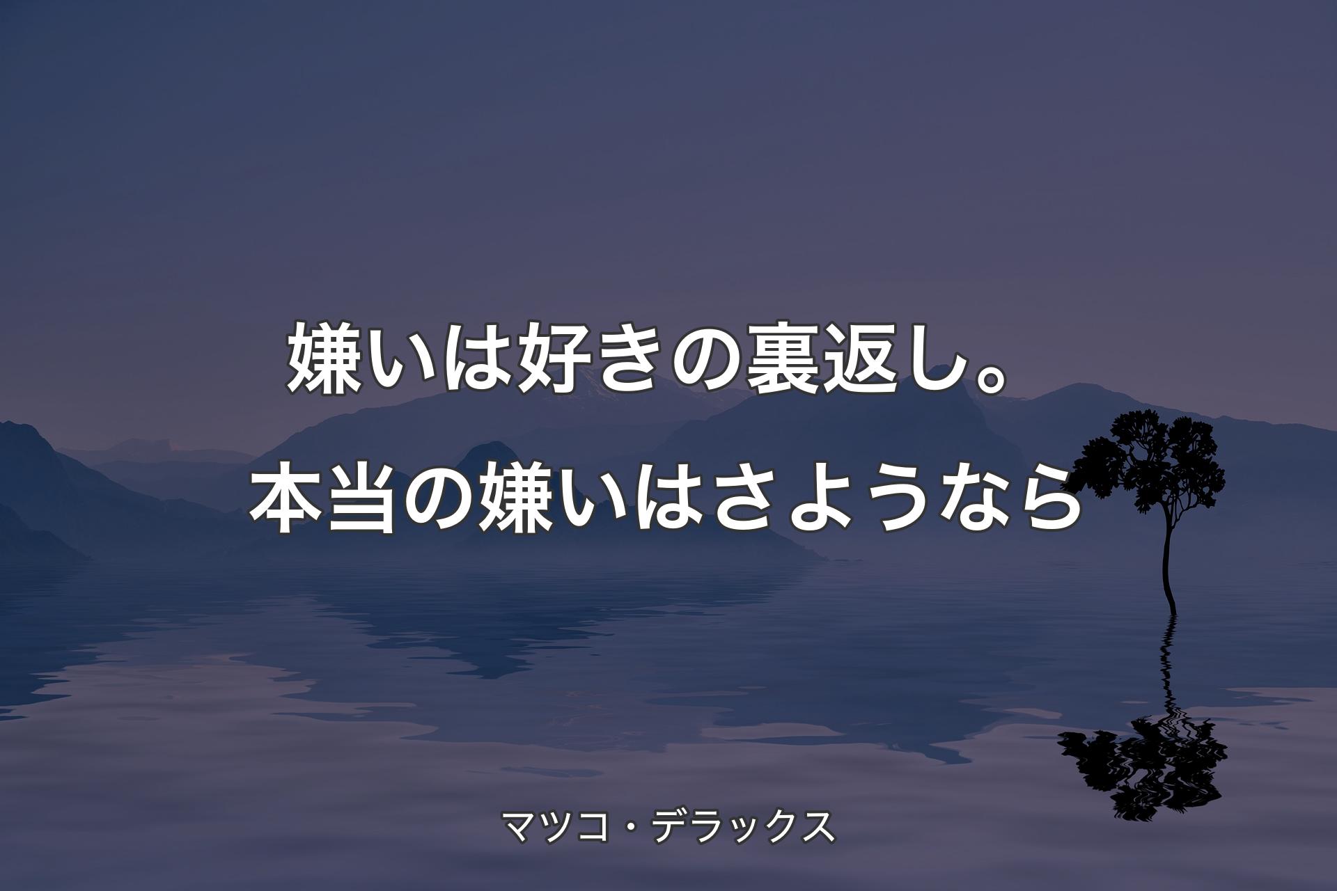 【背景4】嫌いは好きの裏返し。本当の嫌いは�さようなら - マツコ・デラックス