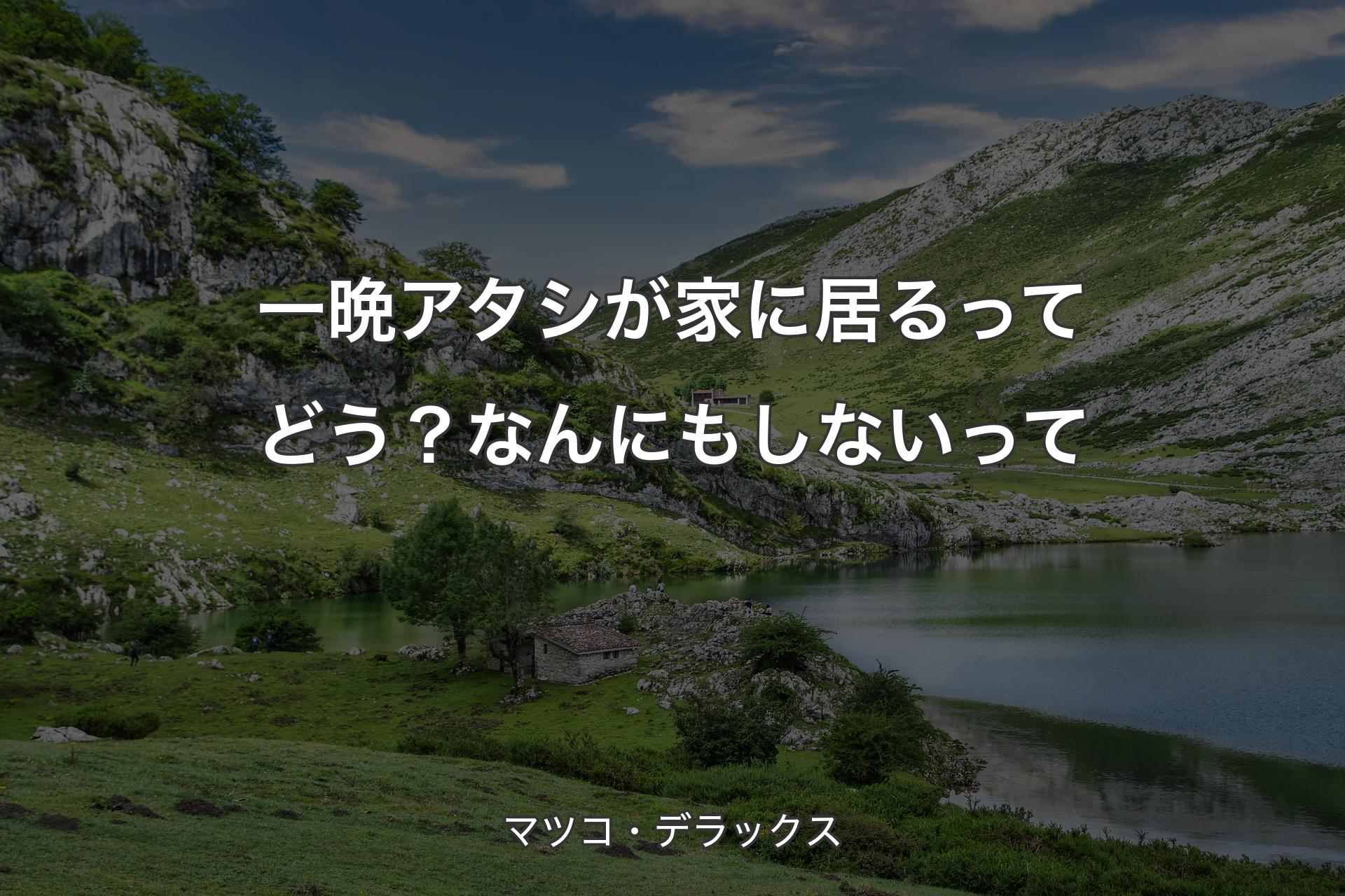 【背景1】一晩アタシが家に居るってどう？なんにもしないって - マツコ・デラックス