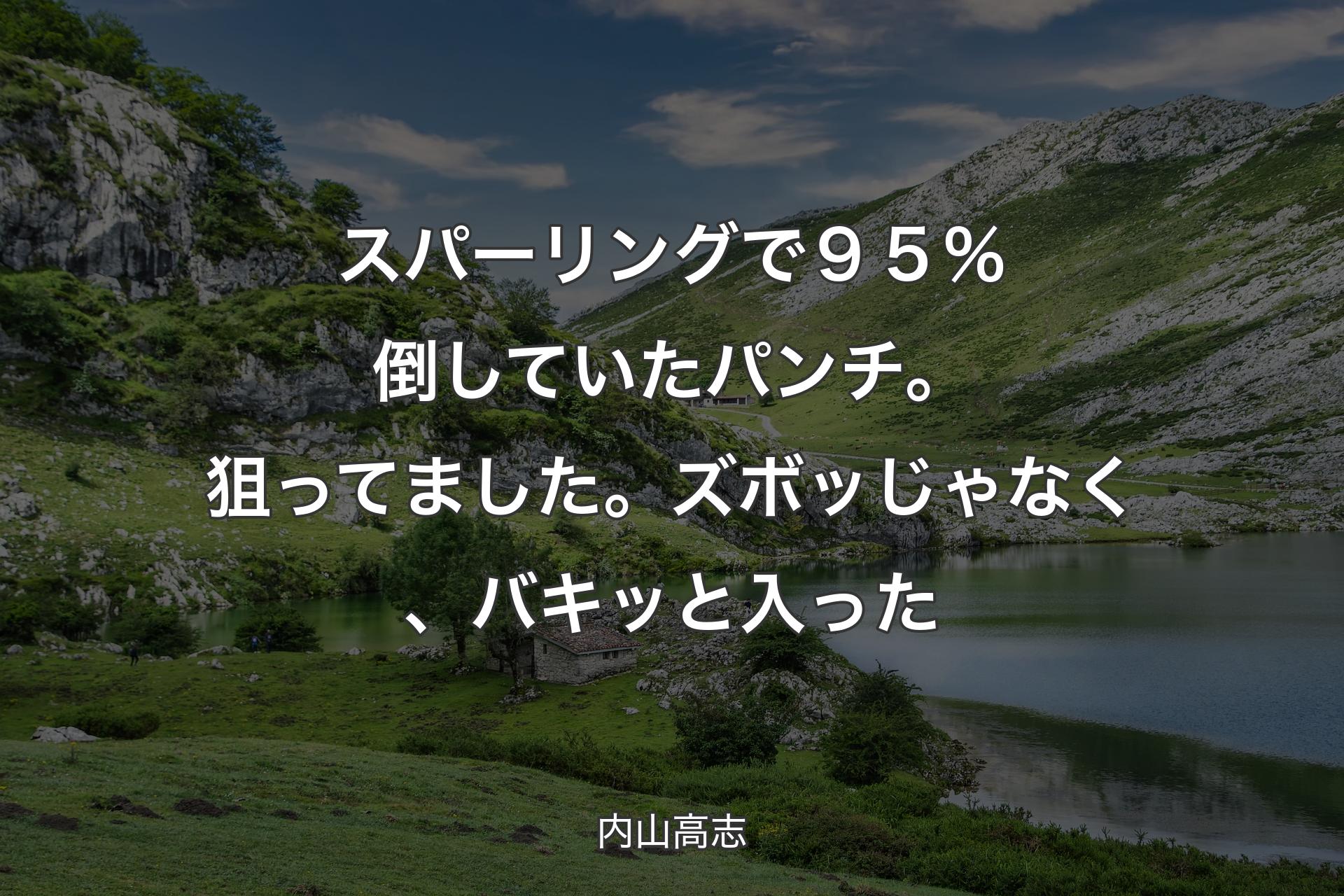 【背景1】スパーリングで９５％倒していたパンチ。狙ってました。ズボッじゃなく、バキッと入った - 内山高志