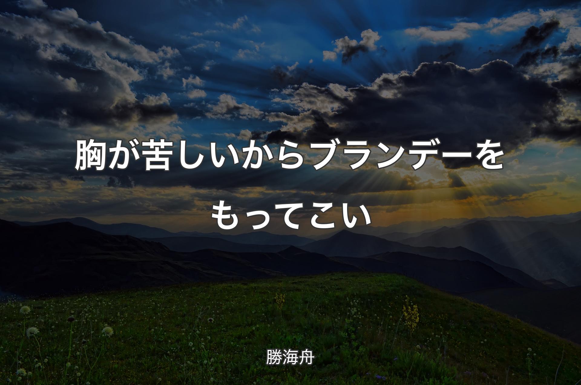 胸が苦しいからブランデーをもってこい - 勝海舟