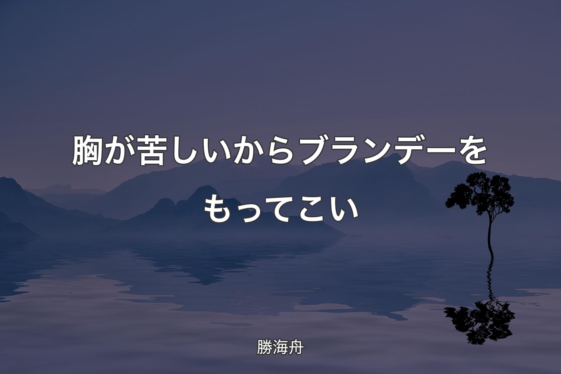 【背景4】胸が苦しいからブランデーをもってこい - 勝海舟