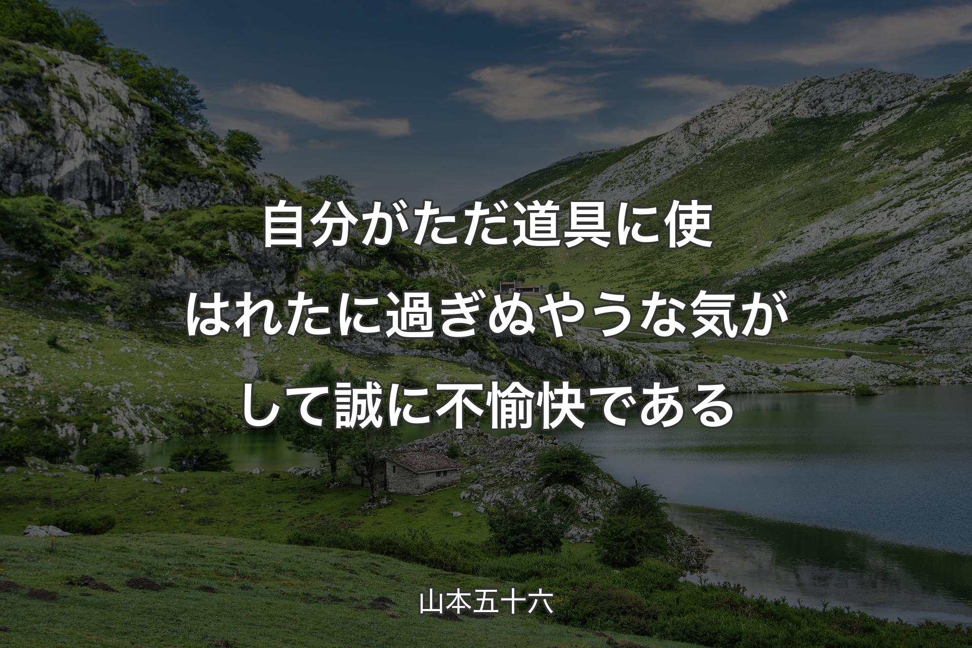 自分がただ道具に使はれたに過ぎぬやうな気がして誠に不愉快である - 山本五十六