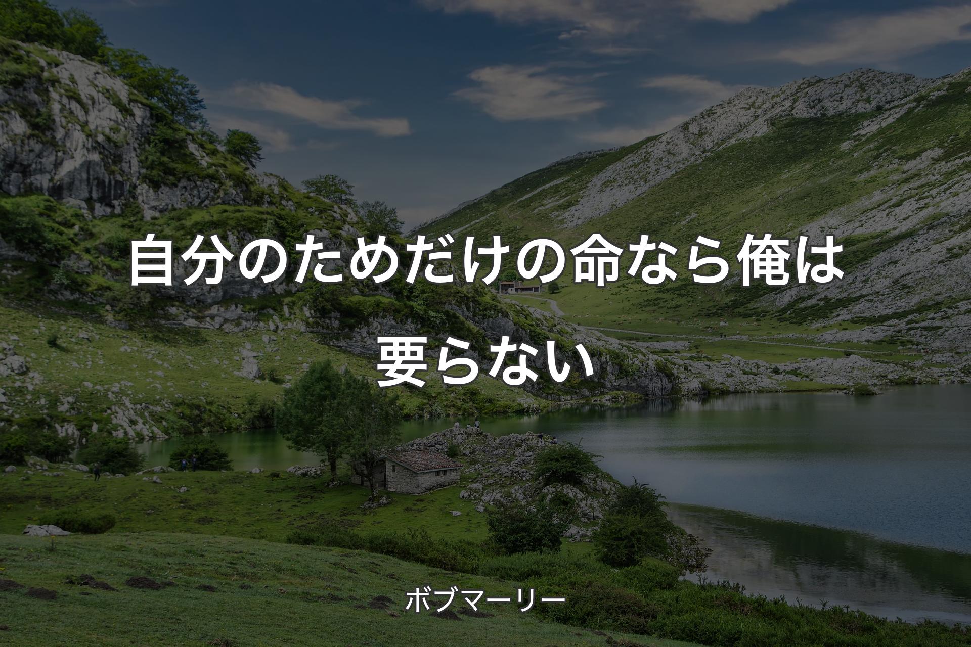 自分のためだけの命なら俺は要らない - ボブマーリー