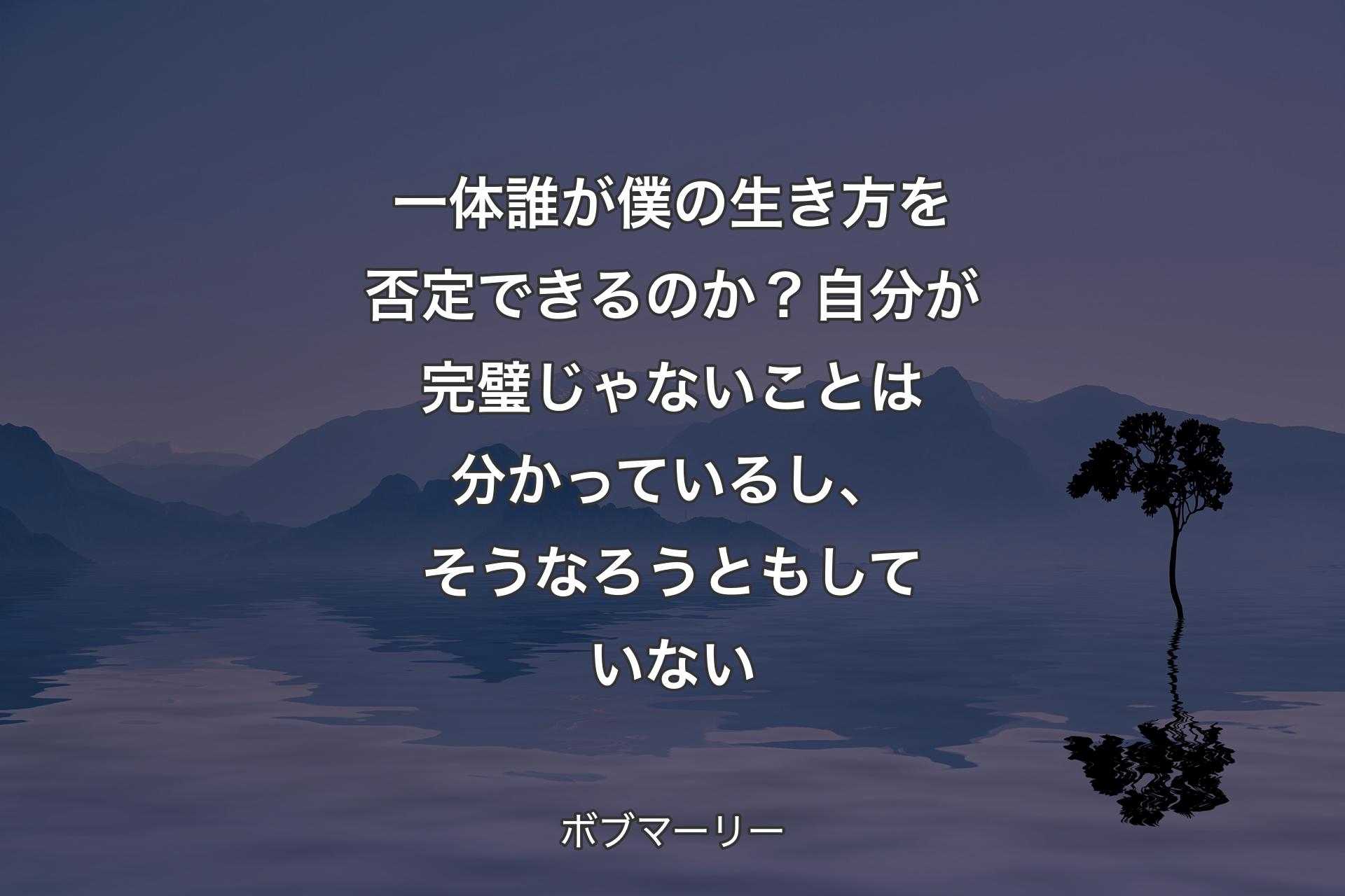 【背景4】一体誰が僕の生き方を否定できるのか？自分が完璧じゃないことは分かっているし、そうなろうともしていない - ボブマーリー