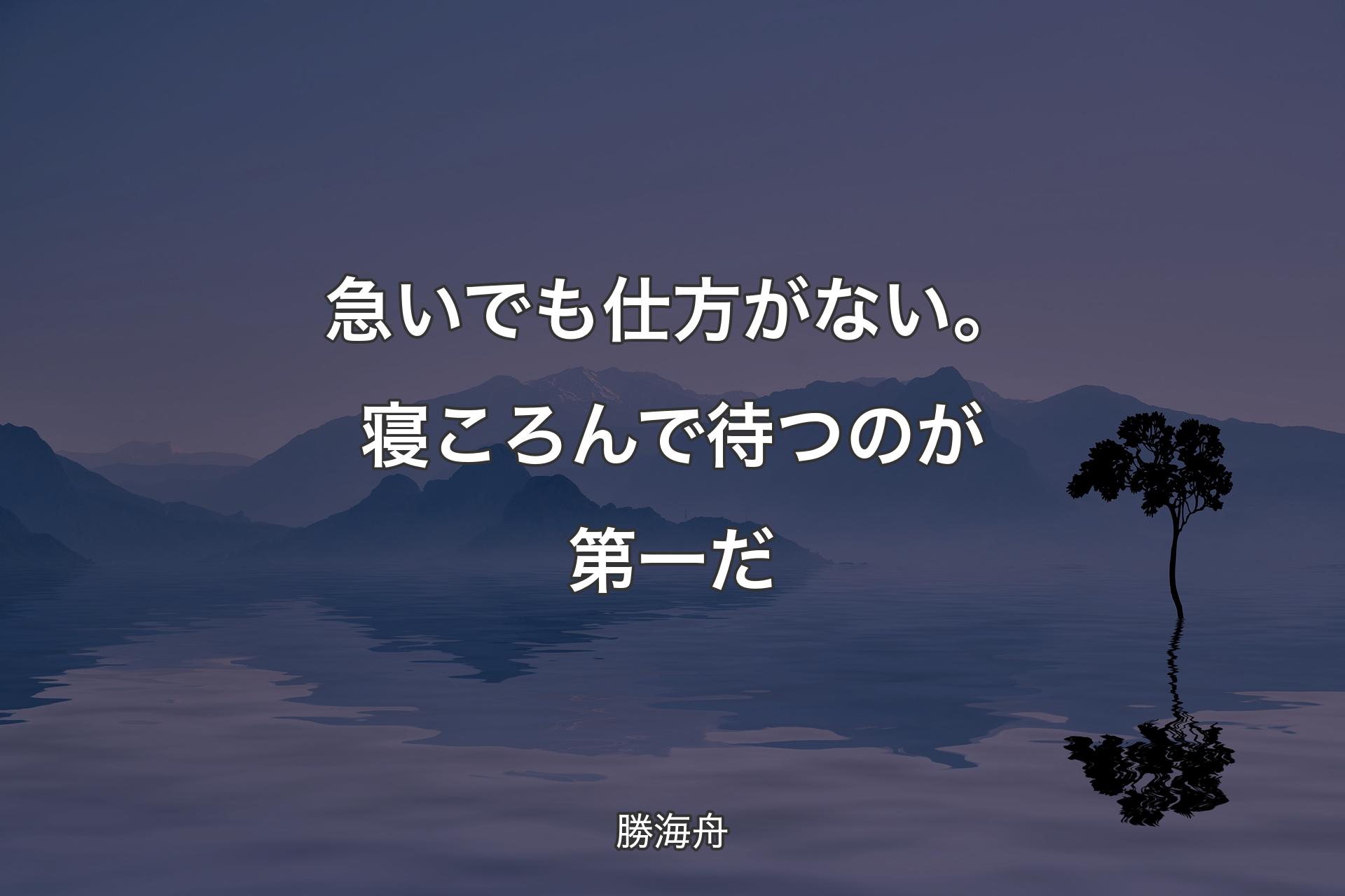 【背景4】急いでも仕方がない。寝ころんで待つのが第一だ - 勝海舟