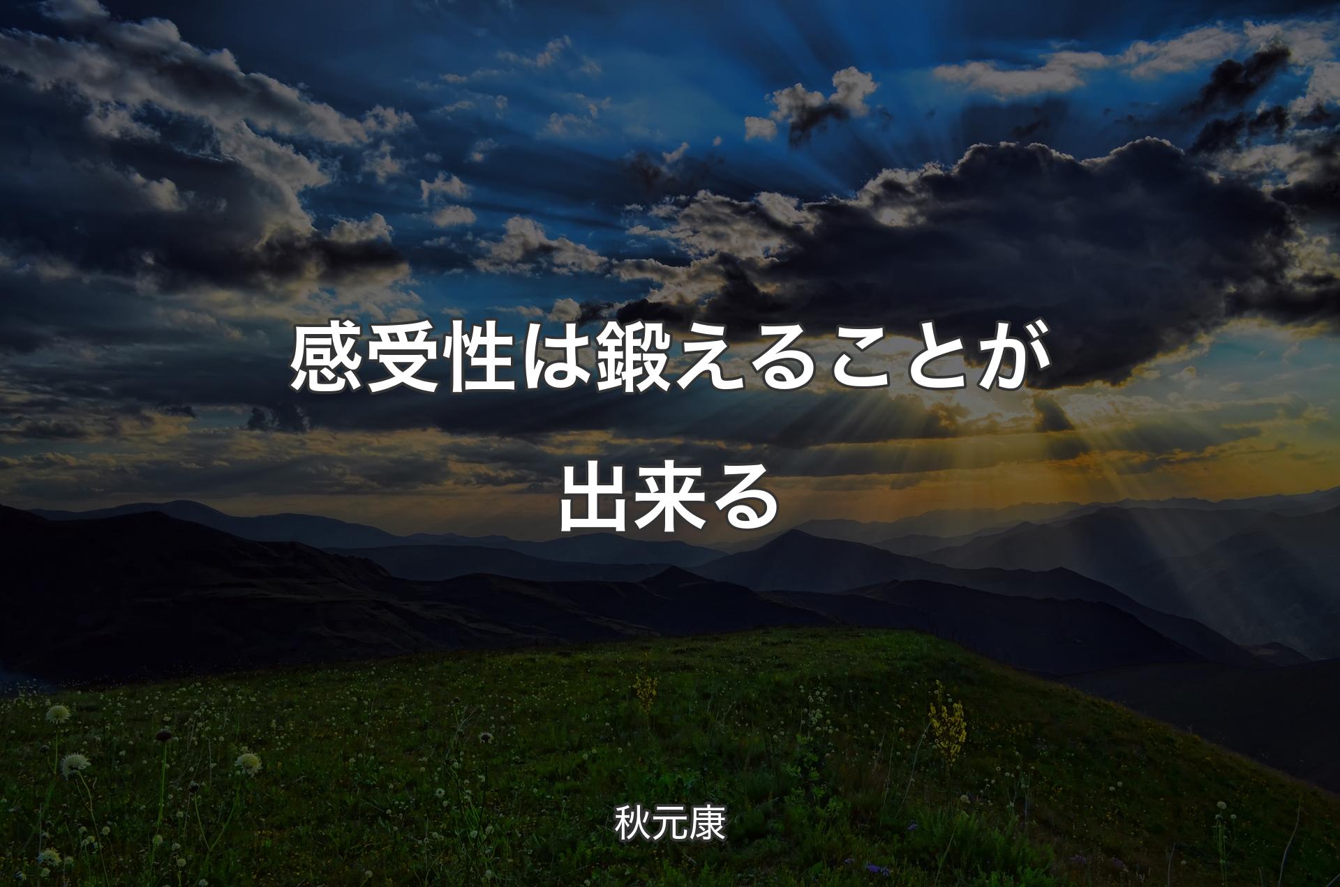 感受性は鍛えることが出来る - 秋元康