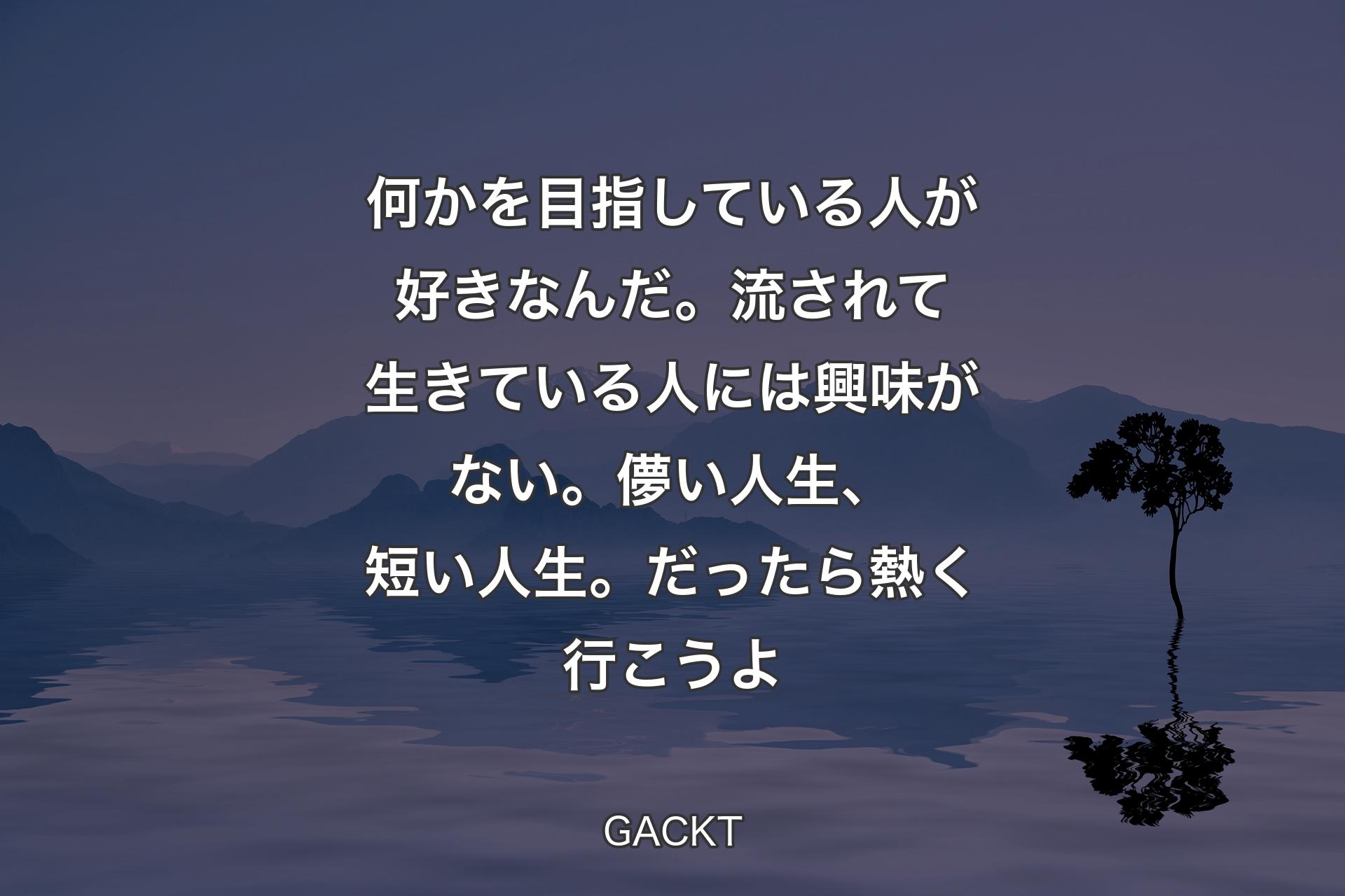 【背景4】何かを目指している人が好きなんだ。流されて生きている人には興味がない。儚い人生、短い人生。だったら熱く行こうよ - GACKT