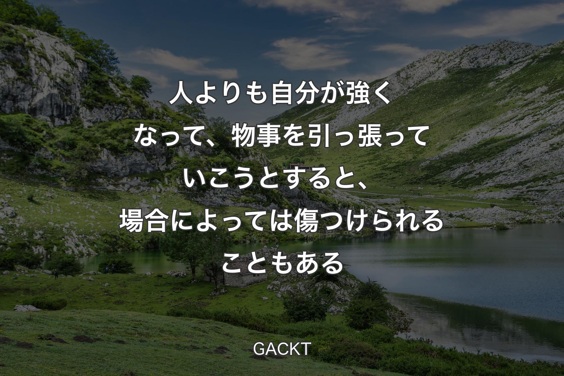 人よりも自分が強くなって、物事を引っ張っていこうとすると、場合によっては傷つけられることもある - GACKT