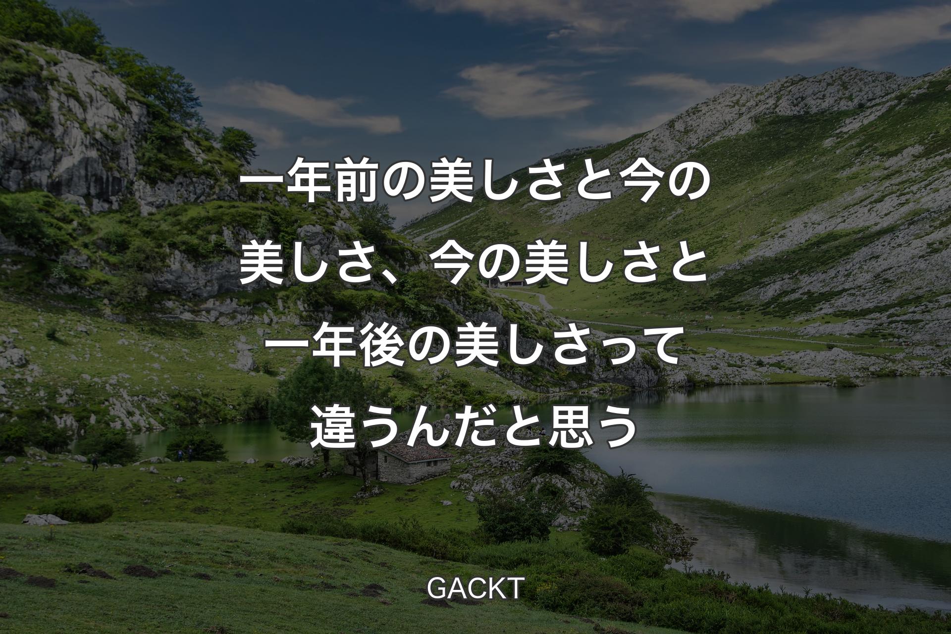 【背景1】一年前の美しさと今の美しさ、今の美しさと一年後の美しさって違うんだと思う - GACKT