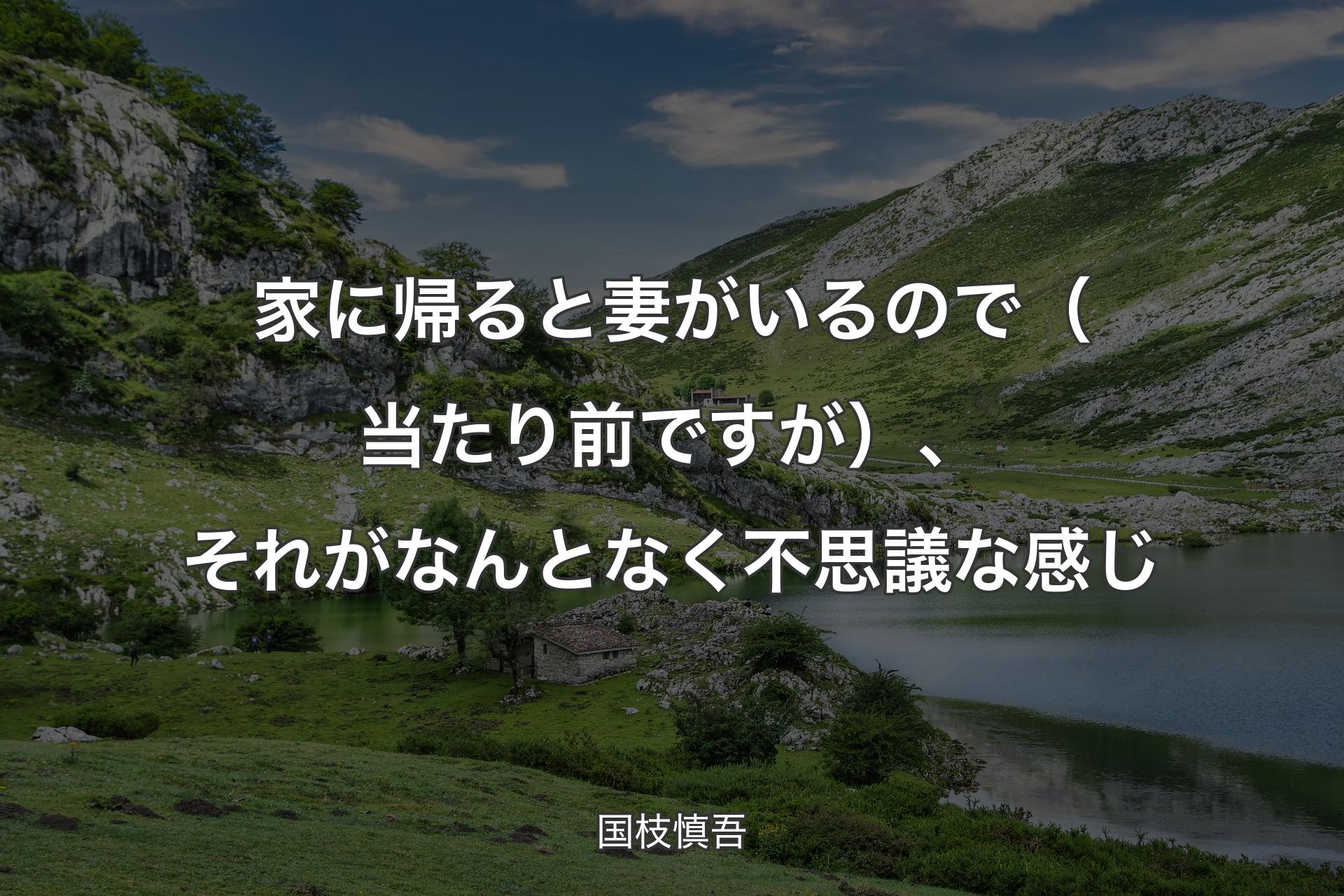 【背景1】家に帰ると妻がいるので（当たり前ですが）、それがなんとなく不思議な感じ - 国枝慎吾