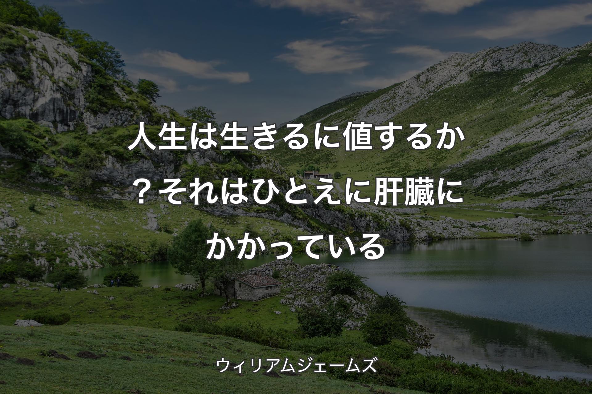 【背景1】人生は生きるに値するか？それはひとえに肝臓にかかっている - ウィリアムジェームズ