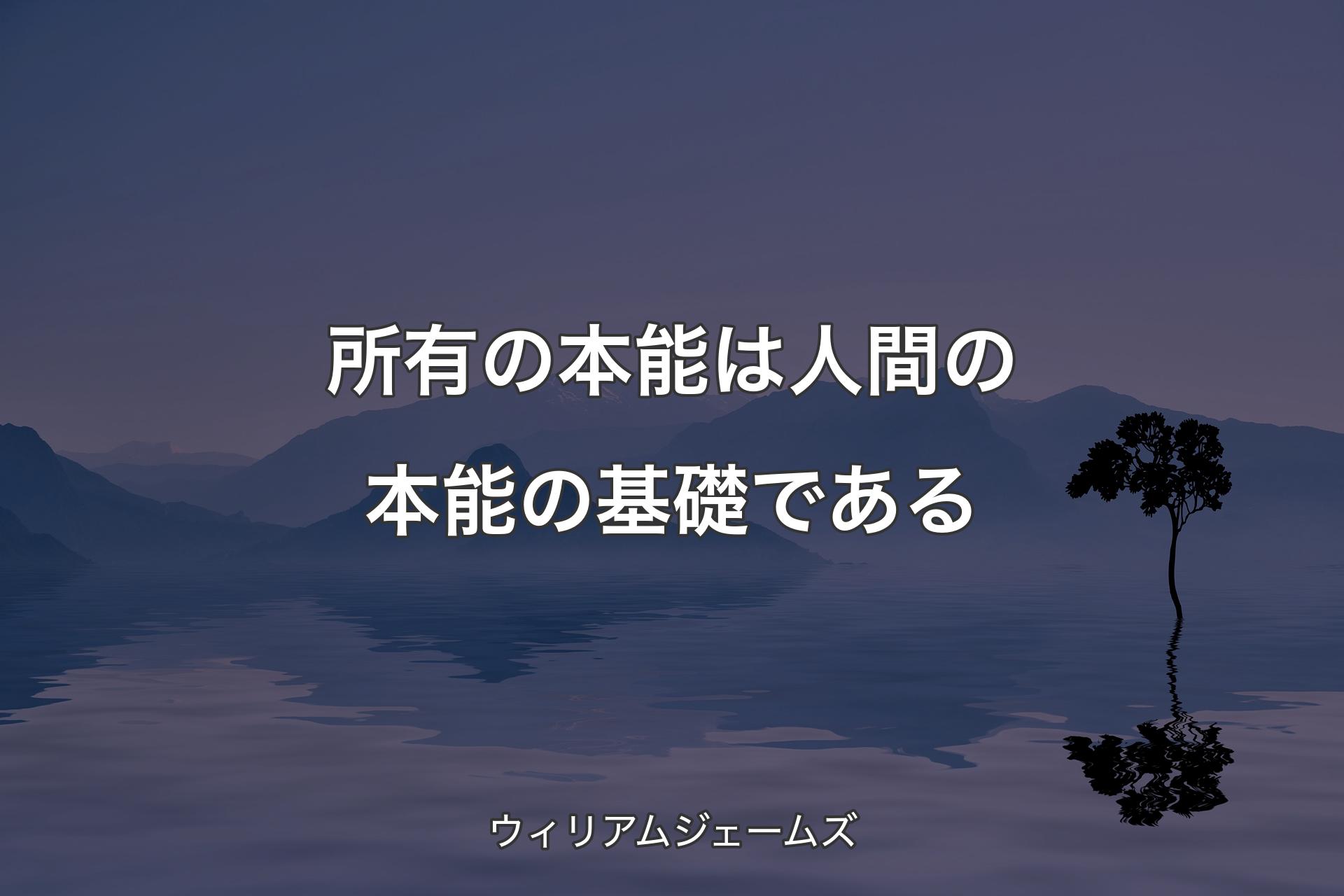 所有の本能は人間の本能の基礎である - ウィリアムジェームズ