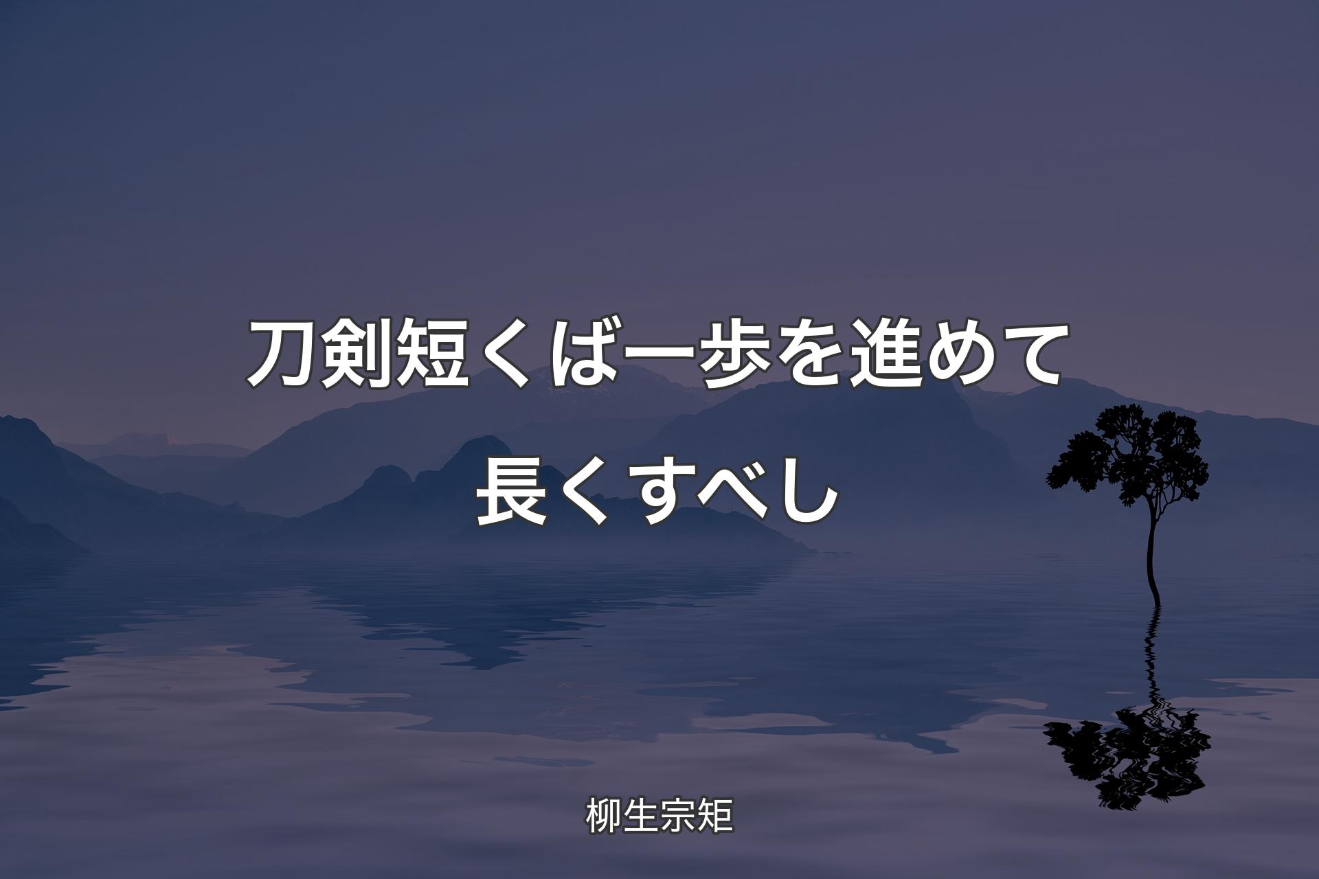 【背景4】刀剣短くば一歩を進めて長くすべし - 柳生宗矩