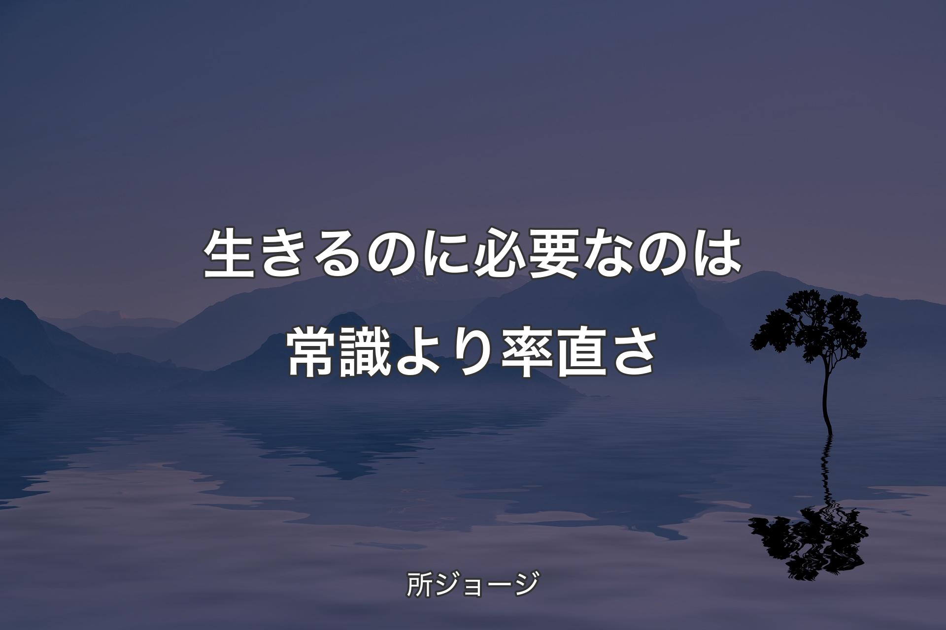 【背景4】生きるのに必要なのは常識より率直さ - 所ジョージ