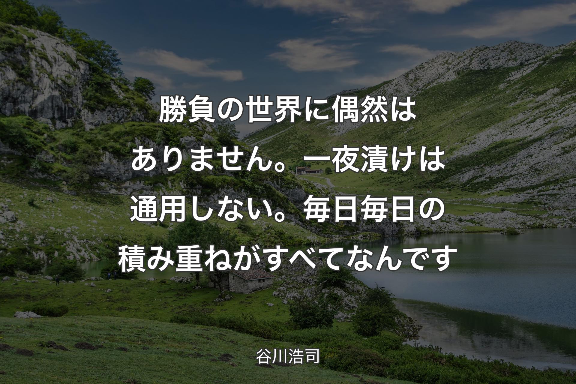 勝負の世界に偶然はありません。一夜漬けは通用しない。毎日毎日の積み重ねがすべてなんです - 谷川浩司