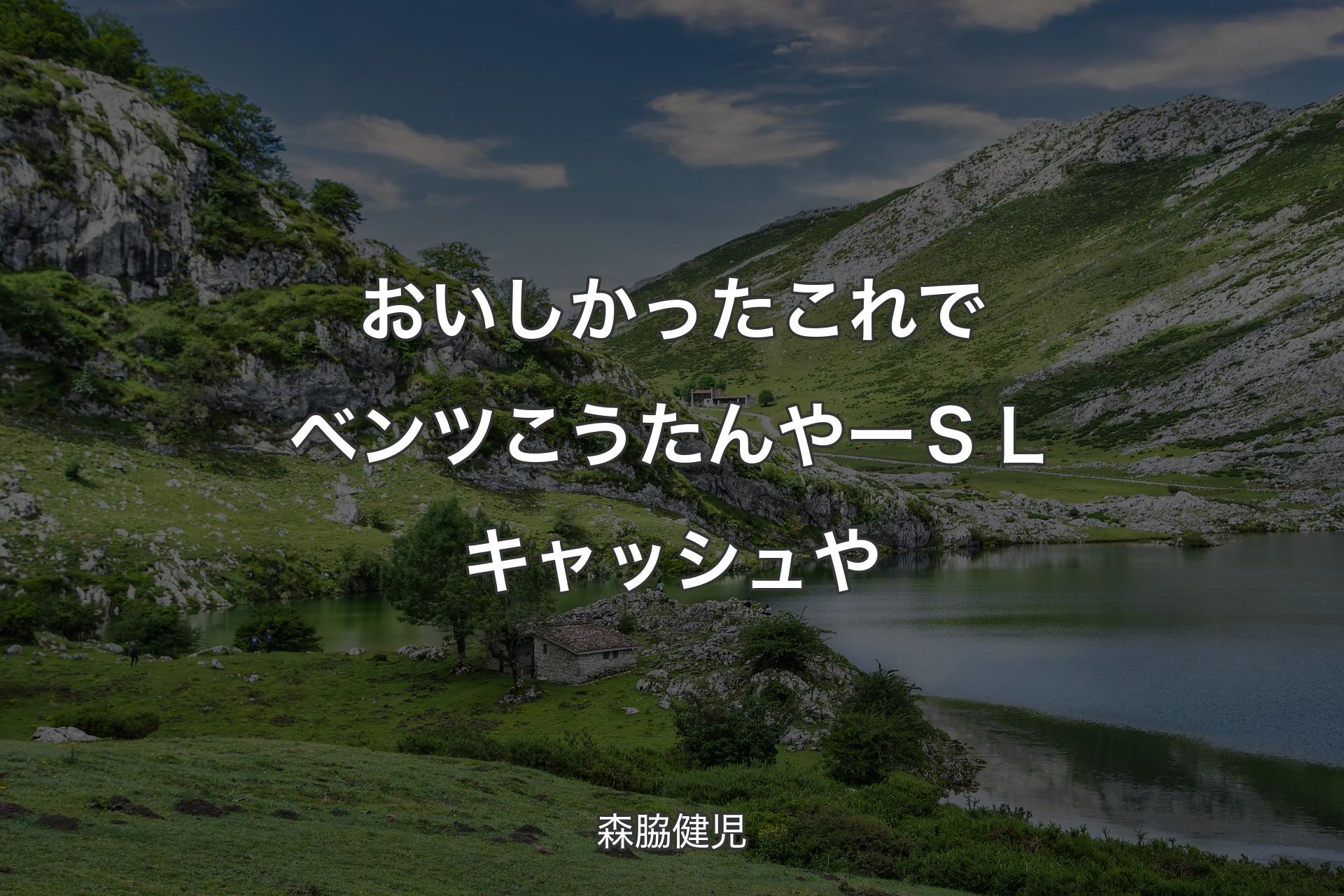 おいしかった これでベンツこうたんやー ＳＬキャッシュや - 森脇健児