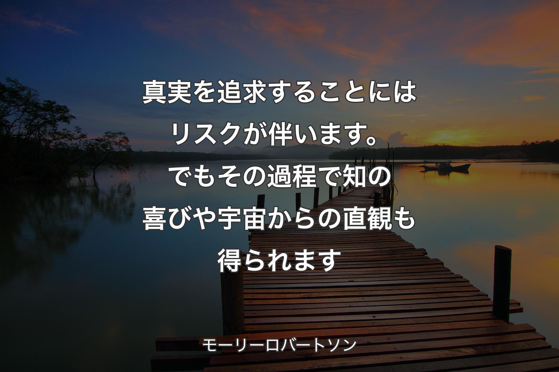 【背景3】真実を追求することにはリスクが伴います。でもその過程で知の喜びや宇宙からの直観も得られます - モーリーロバートソン