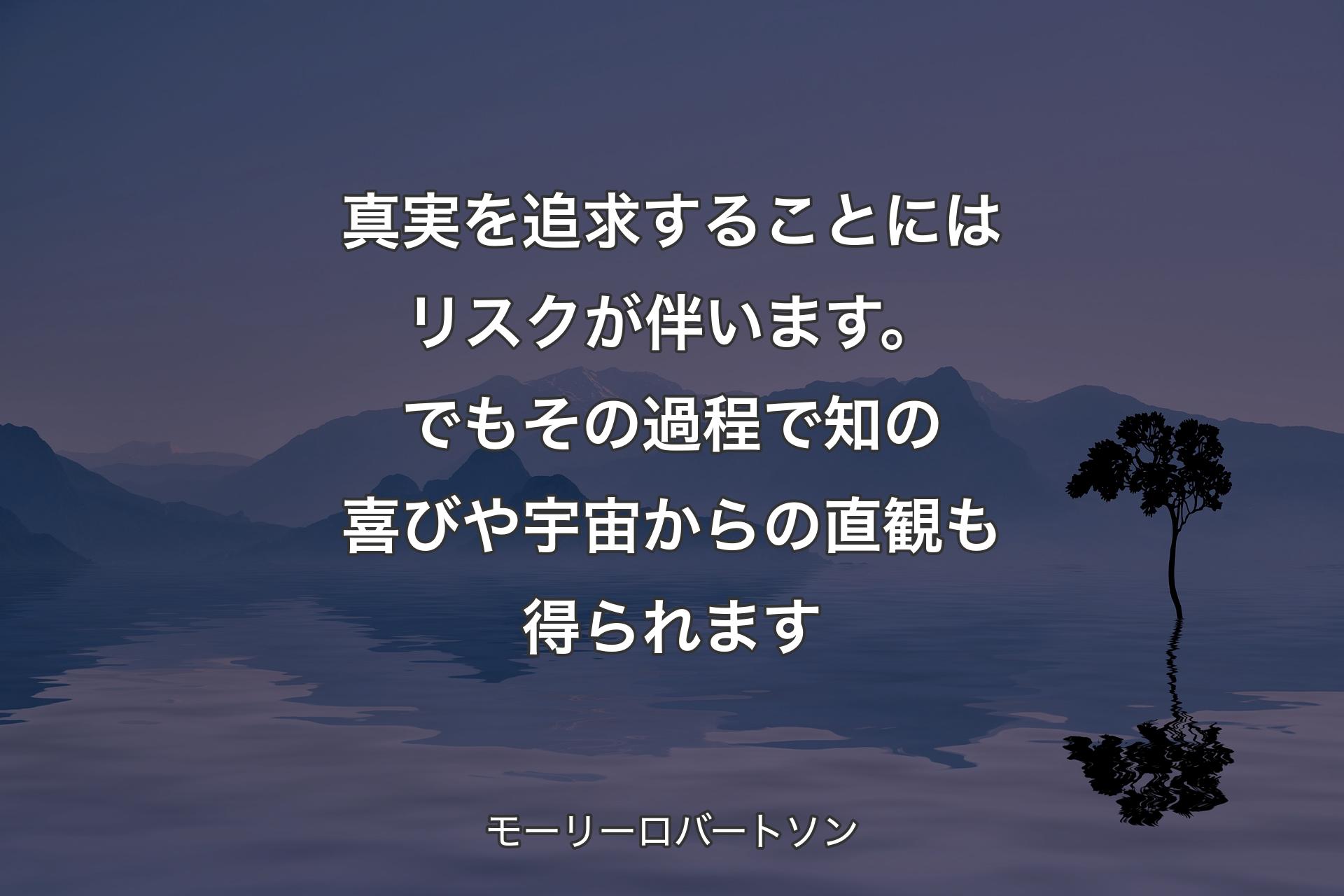 【背景4】真実を追求することにはリスクが伴います。でもその過程で知の喜びや宇宙からの直観も得られます - モーリーロバートソン