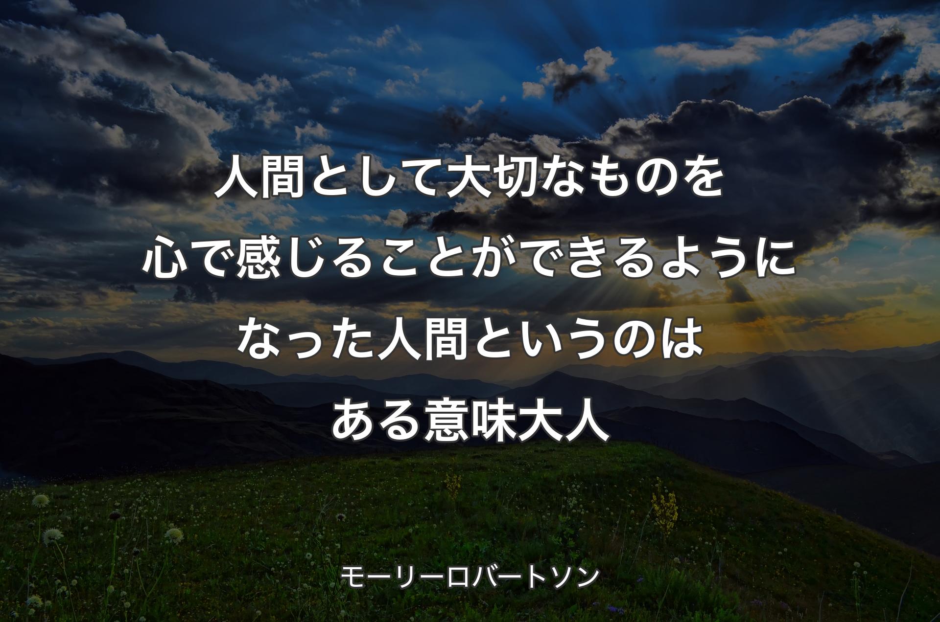 人間として大切なものを心で感じることができるようになった人間というのはある意味大人 - モーリーロバートソン