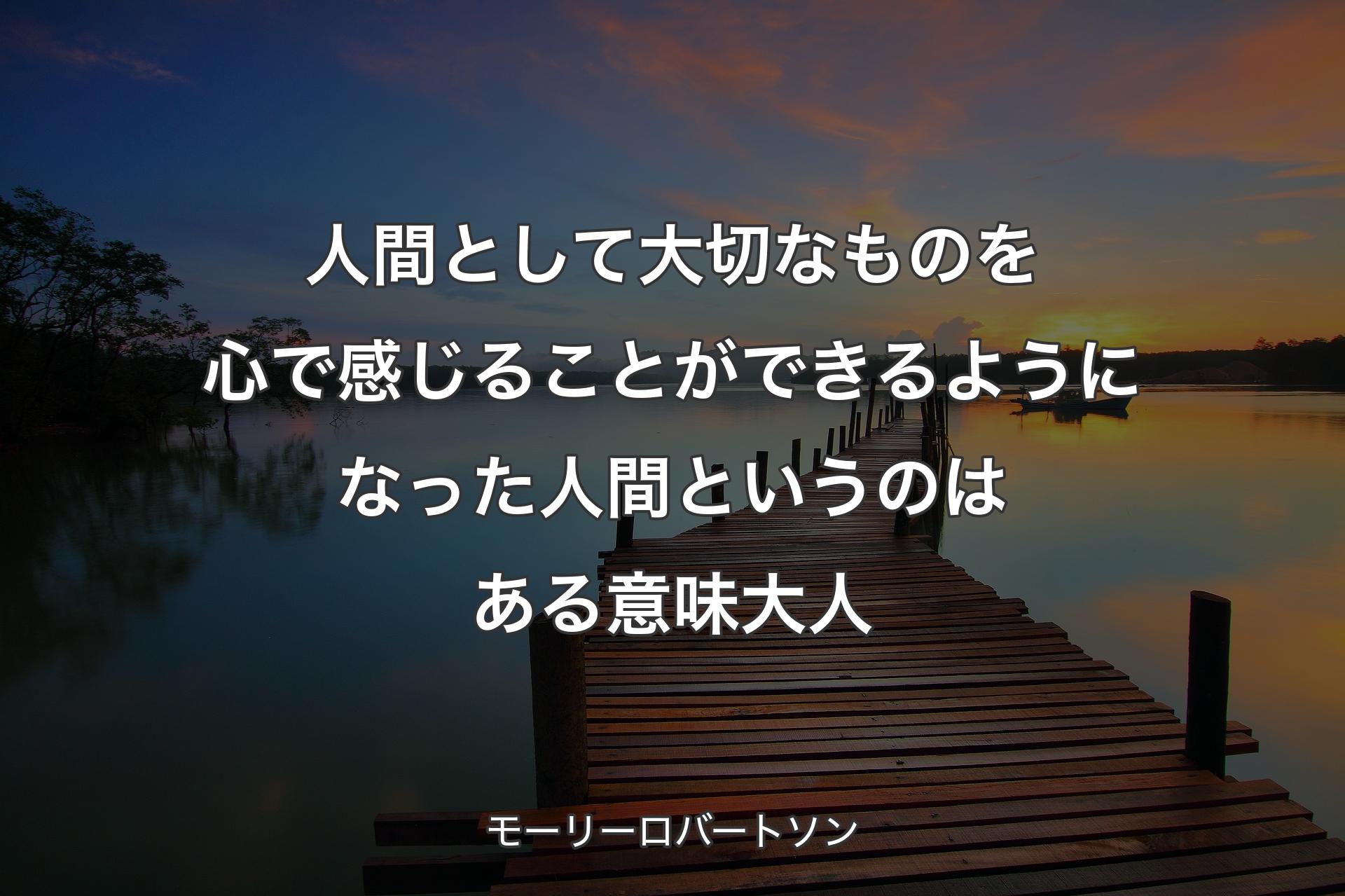 【背景3】人間として大切なものを心で感じることができるようになった人間というのはある意味大人 - モーリーロバートソン