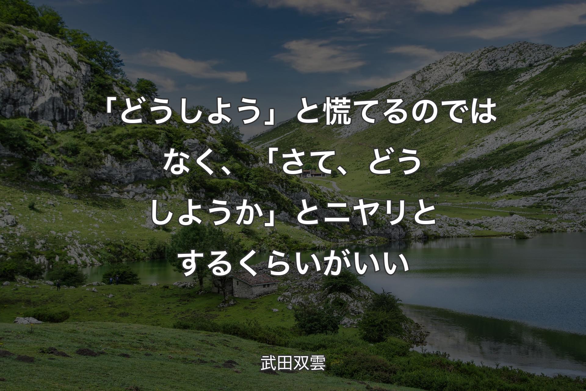 「どうしよう」と慌てるのではなく、「さて、どうしようか」とニヤリとするくらいがいい - 武田双雲