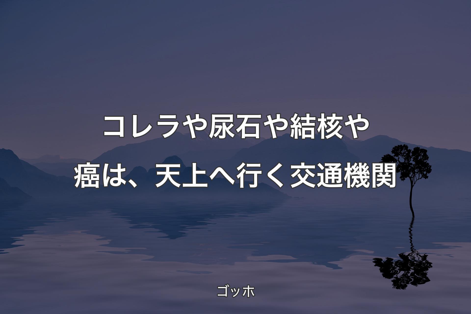 コレラや尿石や結核や癌は、天上へ行く交通機関 - ゴッホ