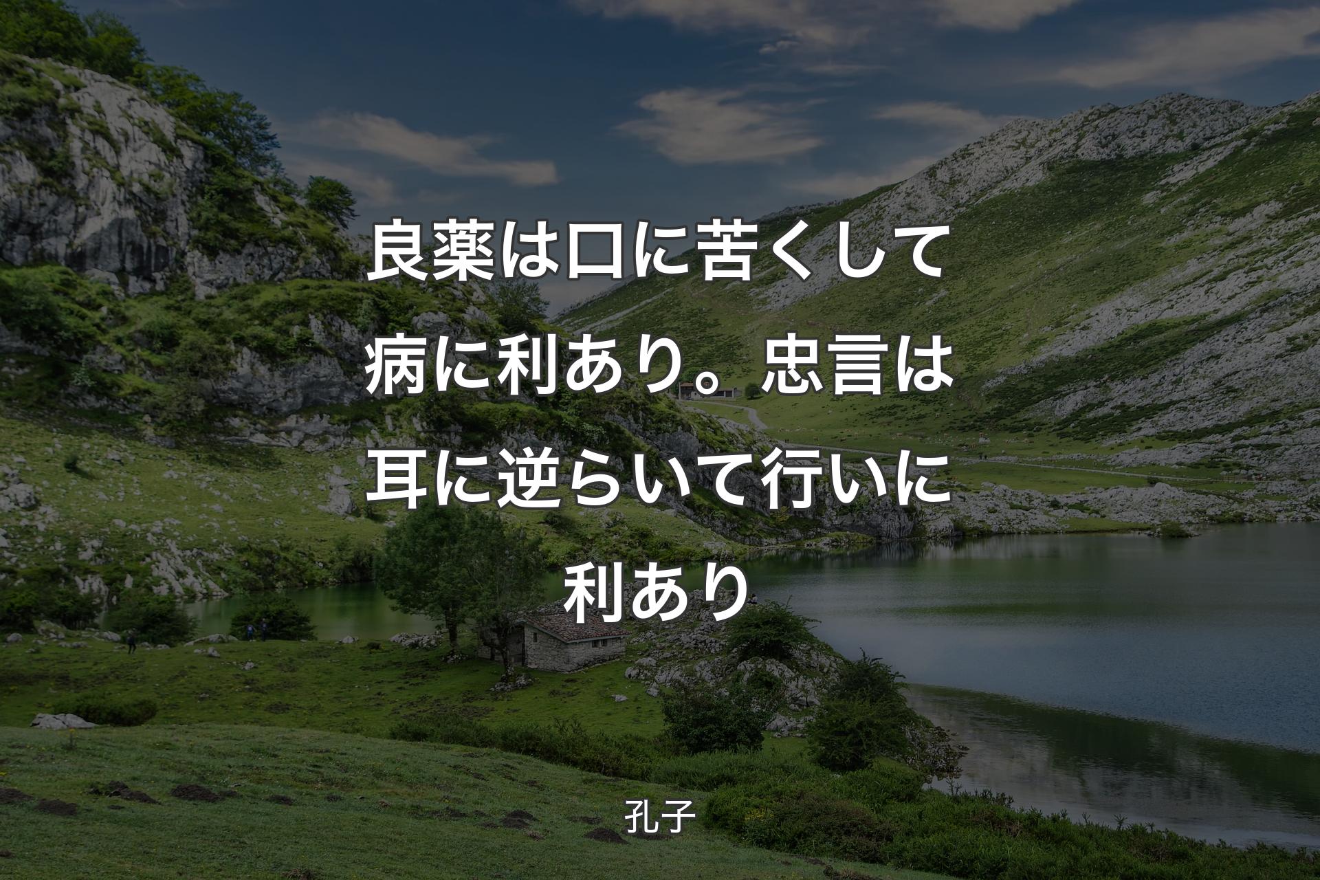 【背景1】良薬は口に苦くして病に利あり。忠言は耳に逆らいて行いに利あり - 孔子