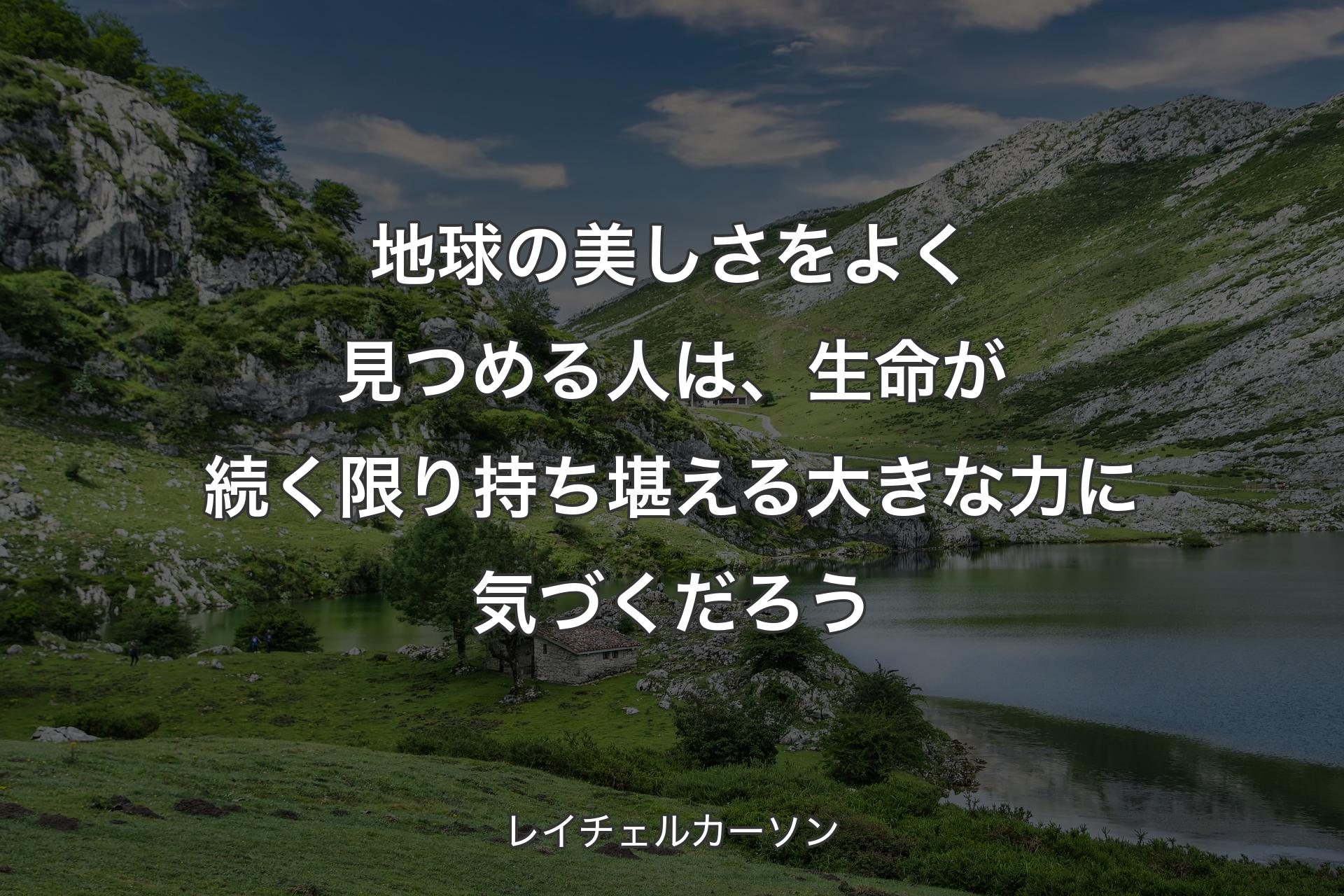 【背景1】地球の美しさをよく見つめる人は、生命が続く限り持ち堪える大きな力に気づくだろう - レイチェルカーソン