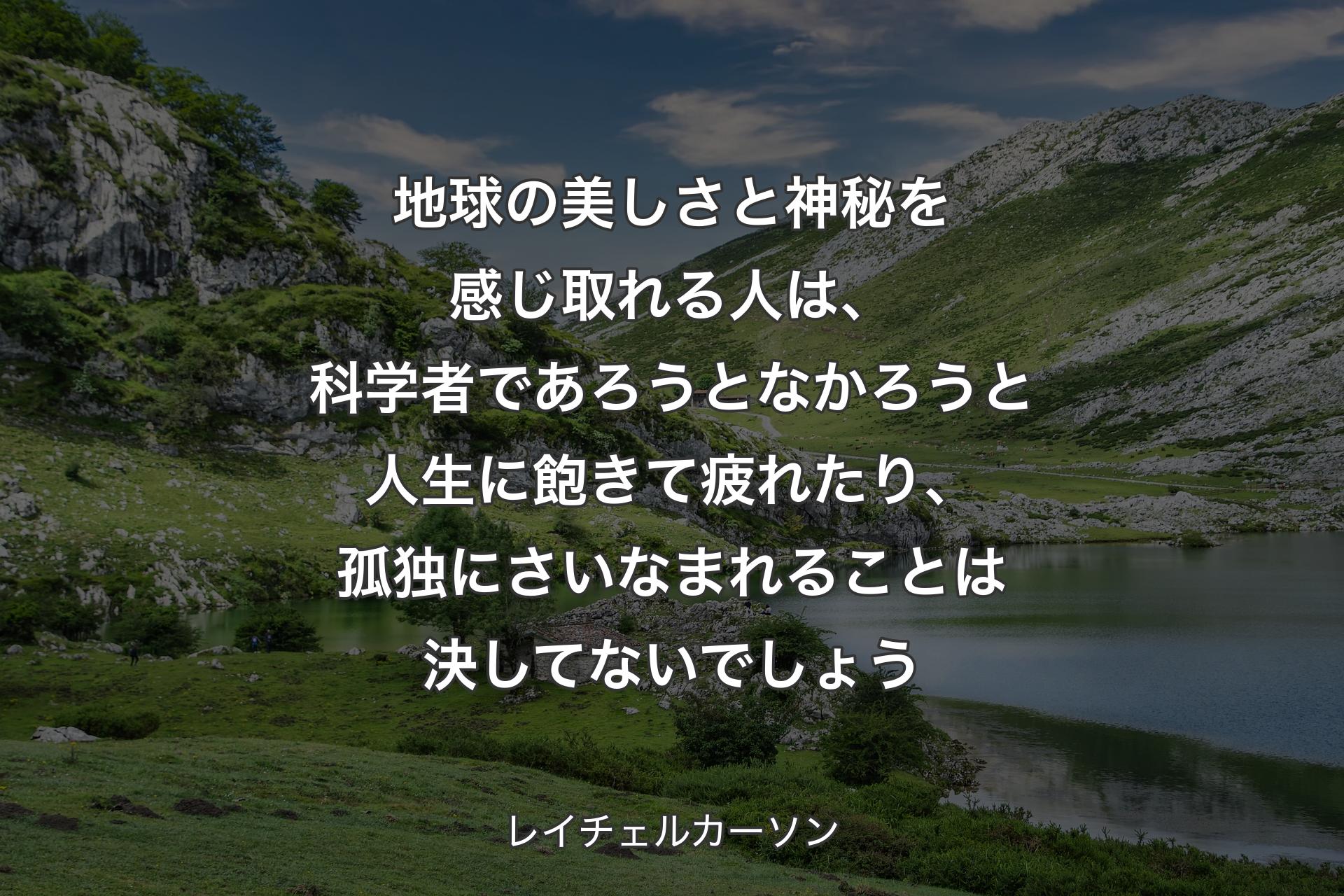 地球の美しさと神秘を感じ取れる人は、科学者であろうとなかろうと人生に飽きて疲れたり、孤独にさいなまれることは決してないでしょう - レイチェルカーソン