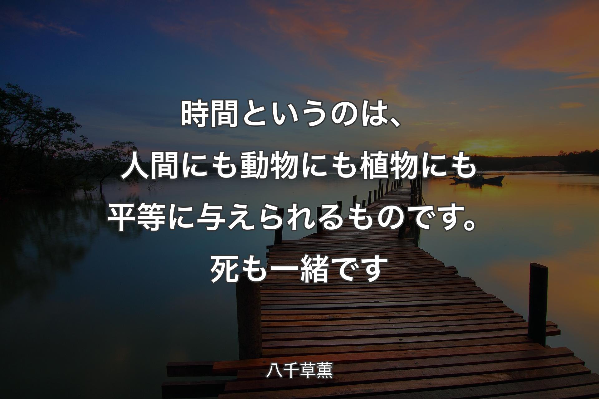 【背景3】時間というのは、人間にも動物にも植物にも平等に与えられるものです。死も一緒です - 八千草薫