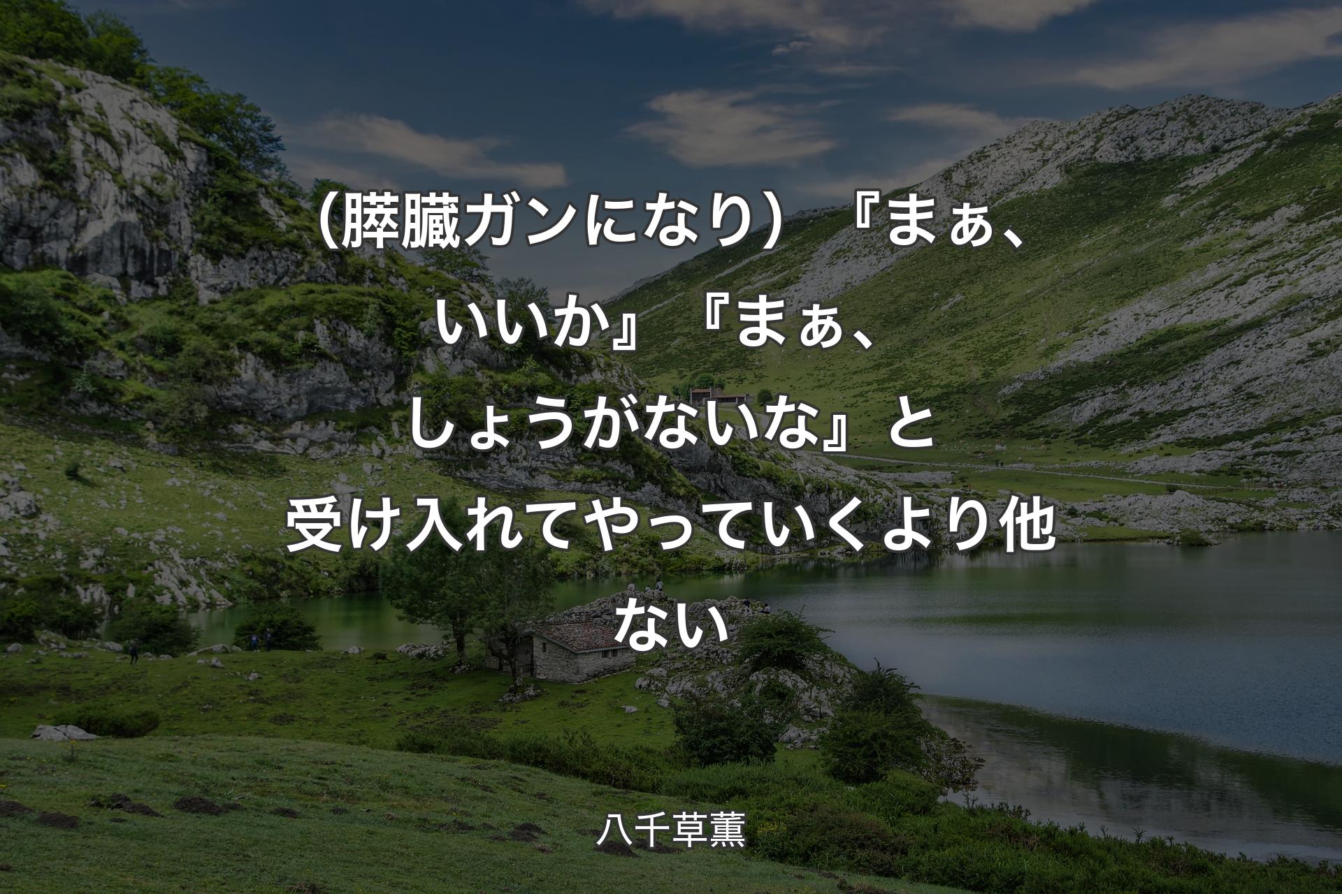 【背景1】（膵臓ガンになり）『まぁ、いいか』『まぁ、しょうがないな』と受け入れてやっていくより他ない - 八千草薫