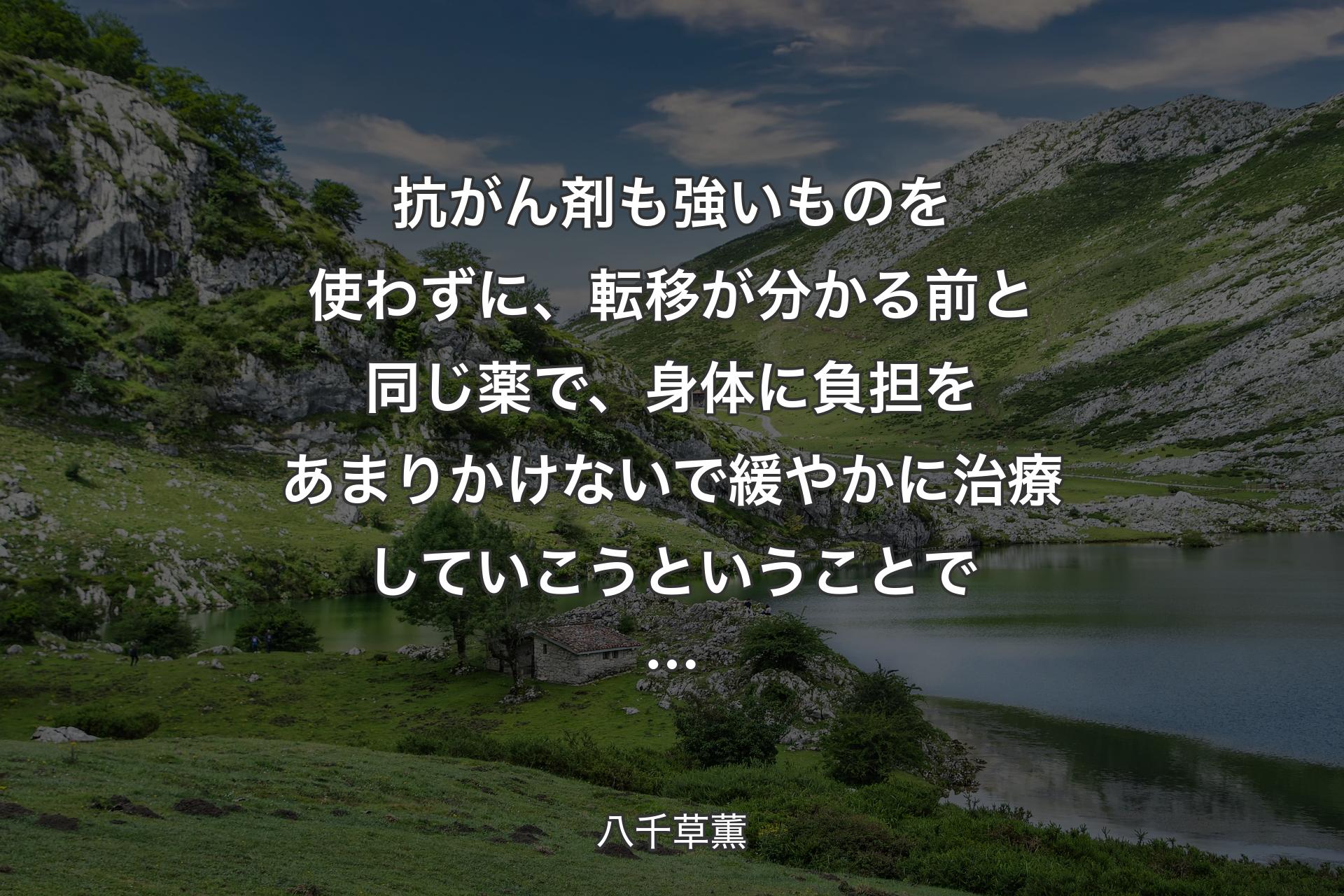 【背景1】抗がん剤も強いものを使わずに、転移が分かる前と同じ薬で、身体に負担をあまりかけないで緩やかに治療していこうということで… - 八千草薫