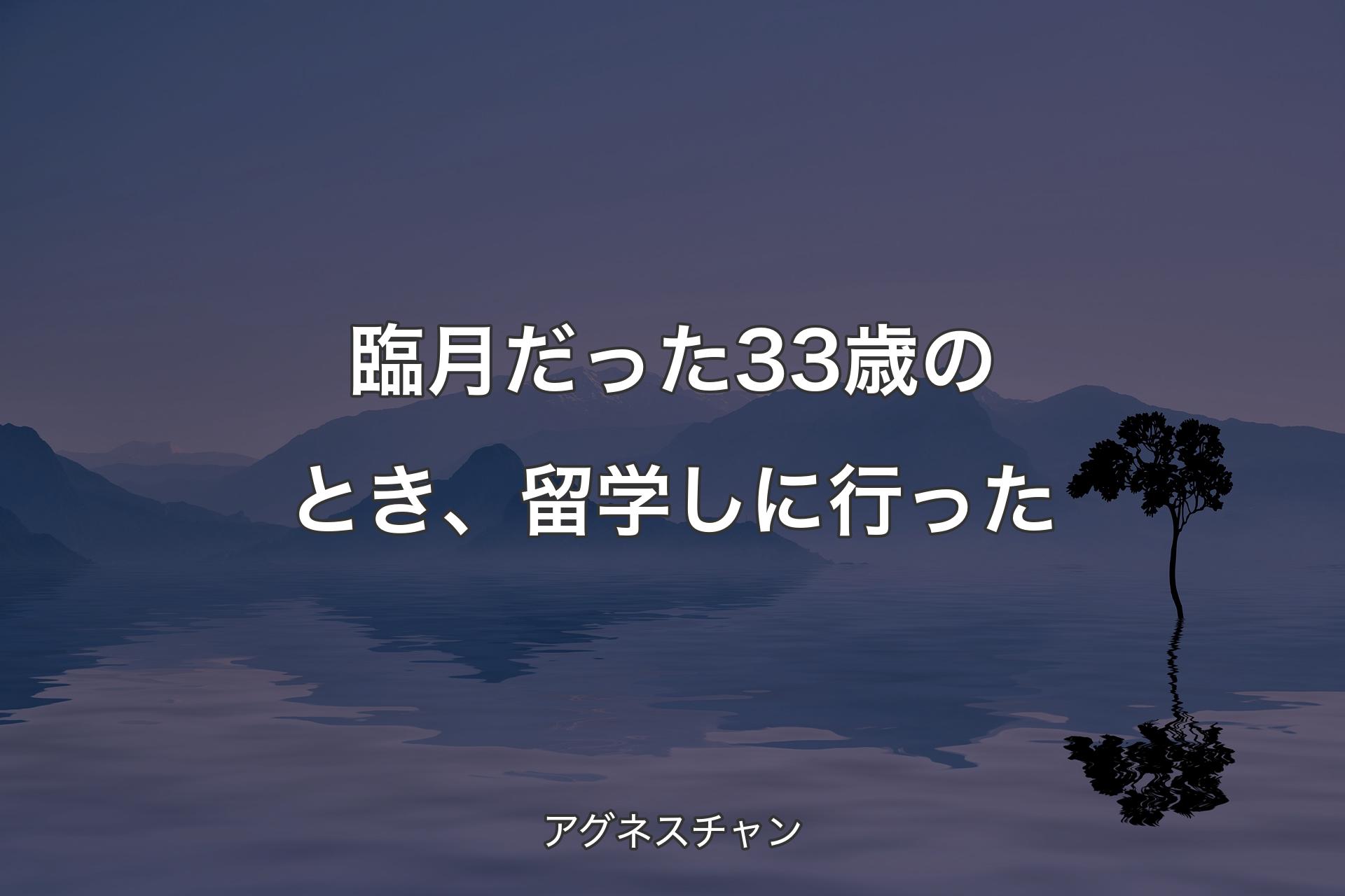 【背景4】臨月だった33歳のとき、留学しに行った - アグネスチャン