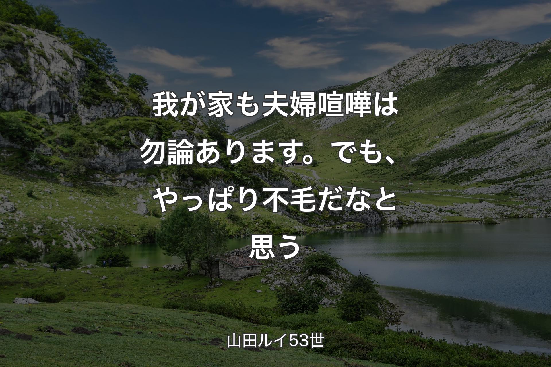 【背景1】我が家も夫婦喧嘩は勿論あります。でも、やっぱり不毛だなと思う - 山田ルイ53世