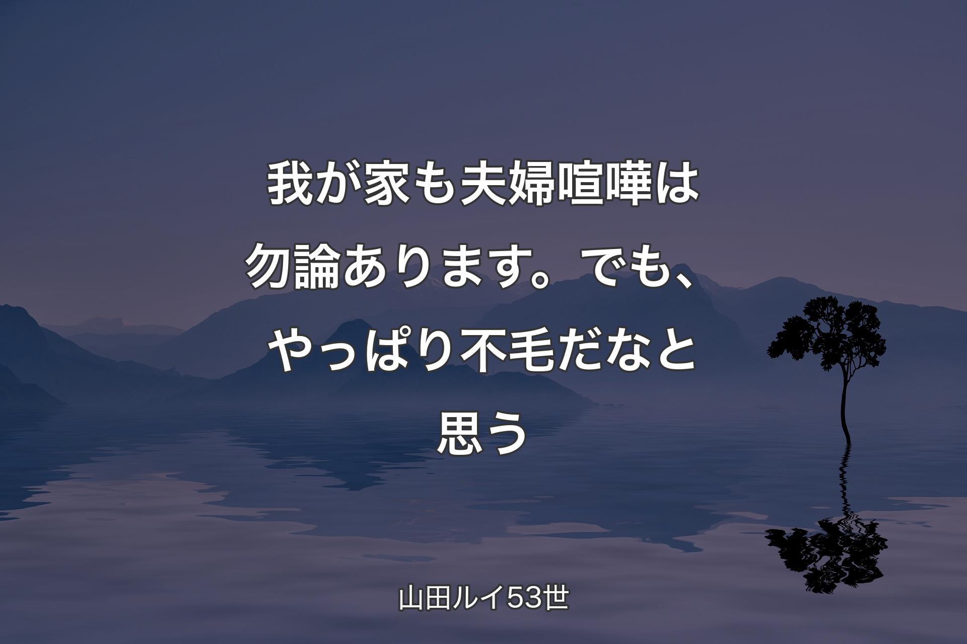 【背景4】我が家も夫婦喧嘩は勿論あります。でも、やっぱり不毛だなと思う - 山田ルイ53世